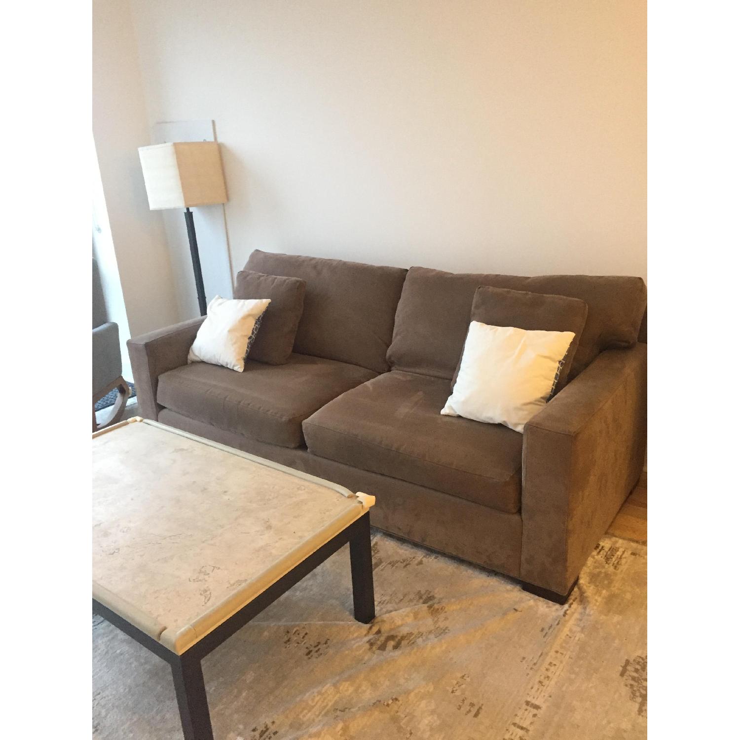 Crate & Barrel Travertine Coffee Table - image-2