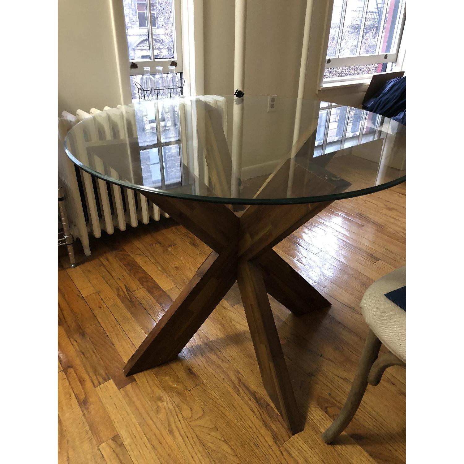 Pier 1 Simon X Table Base w/ Glass Table Top AptDeco