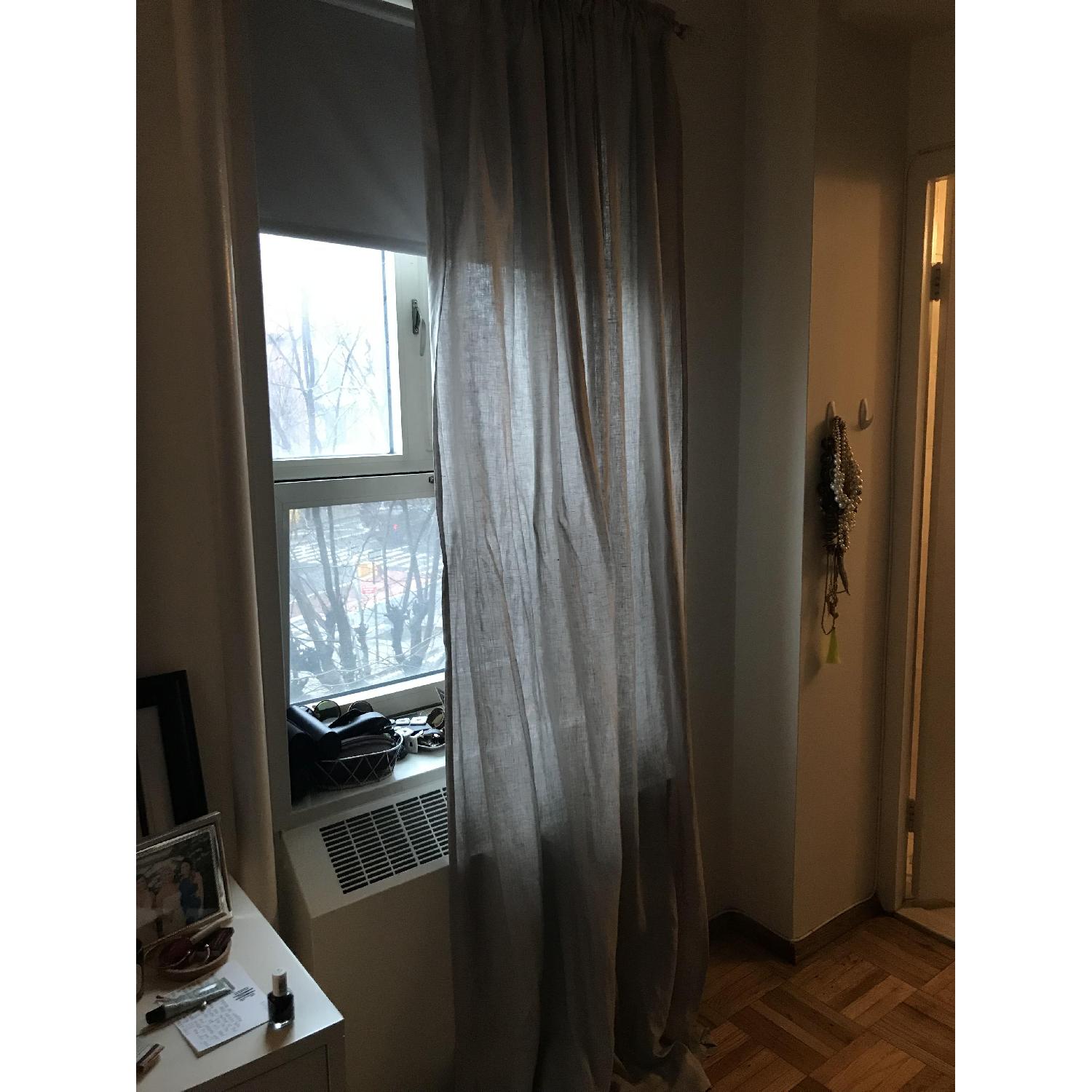 Ikea Linen Light Grey Curtains - image-1