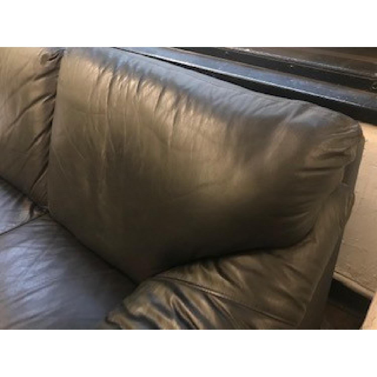 Black Leather 3 Seater Sofa - image-4