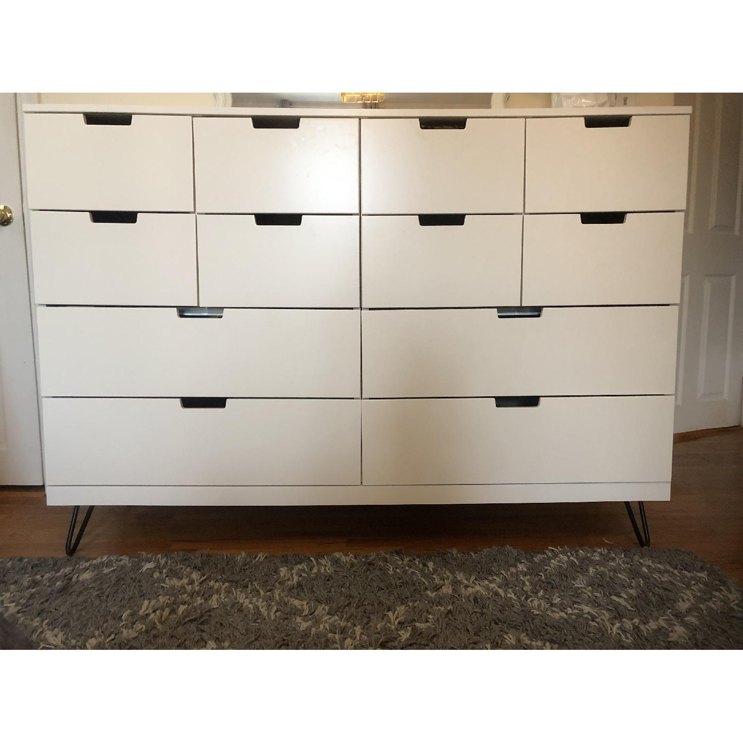 Ikea Nordli 12 Drawer Dresser w/ Mid Century Haipin Legs AptDeco
