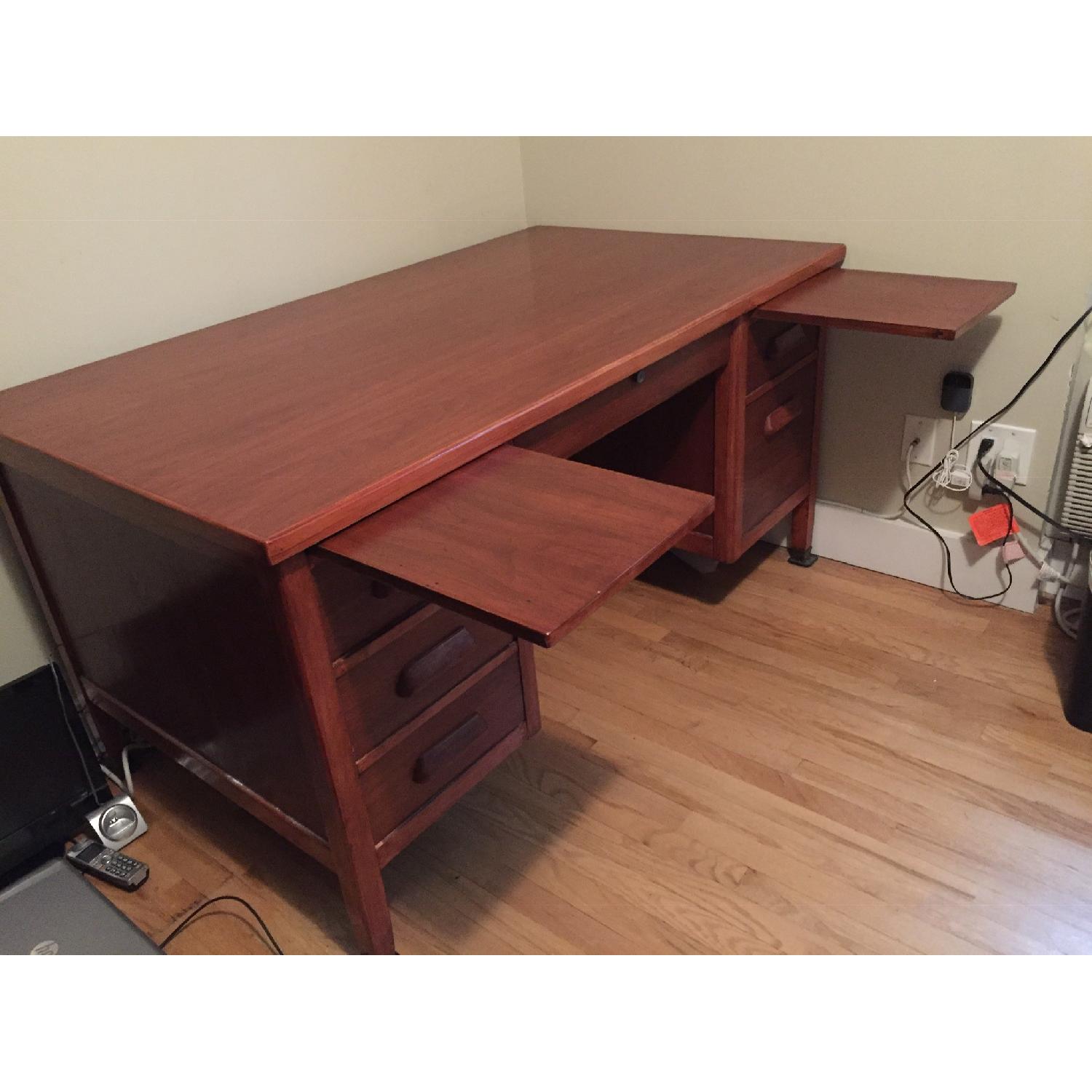 Vintage School Teacher's Desk in Cherry Wood - image-2