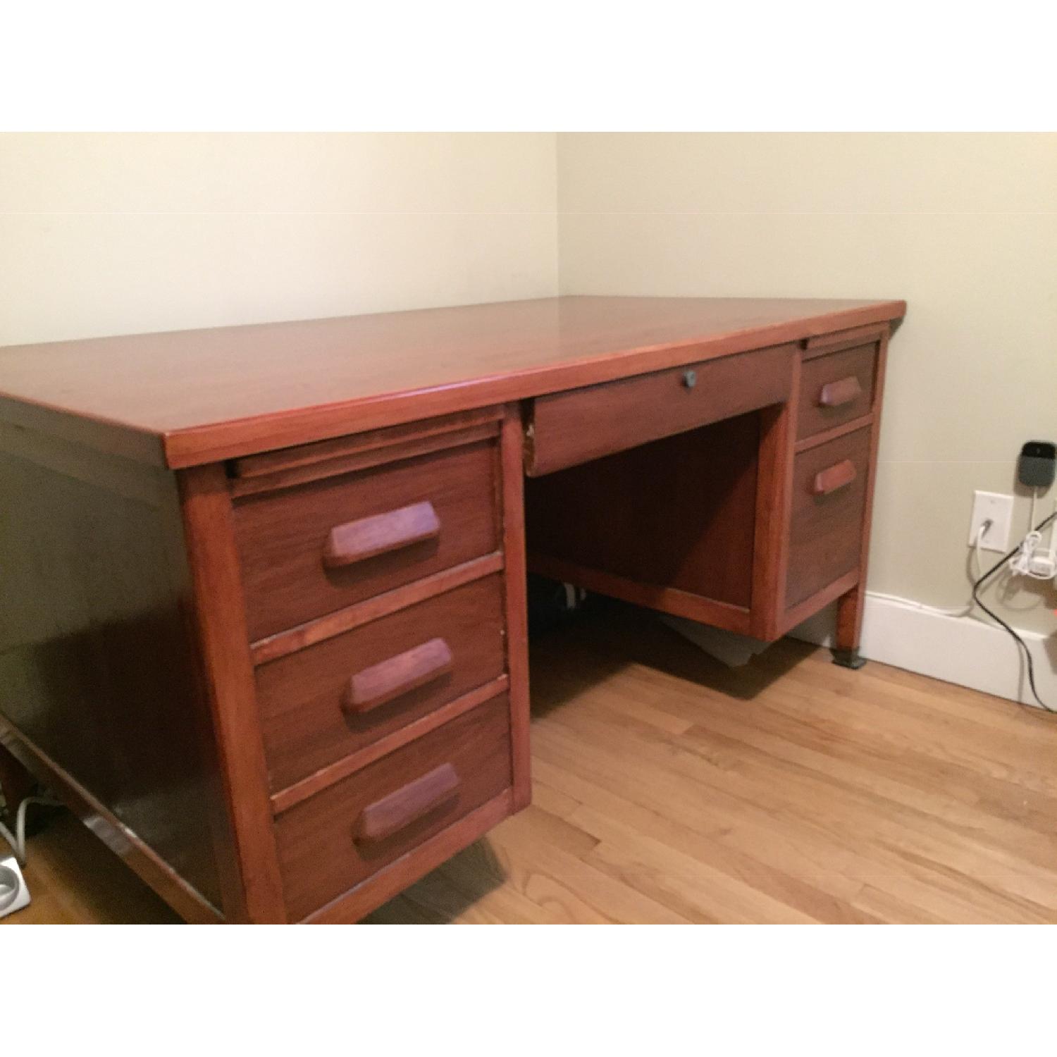 Vintage School Teacher's Desk in Cherry Wood - image-3