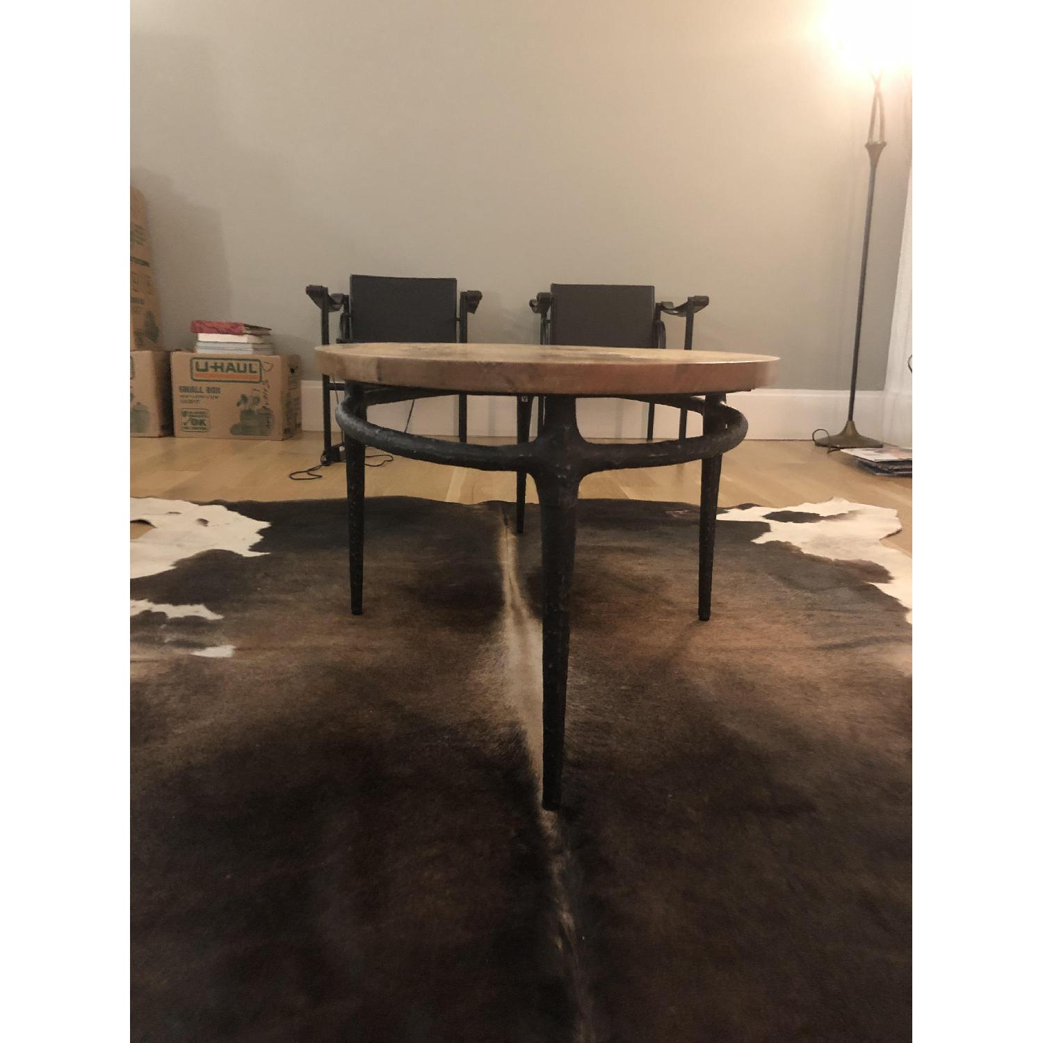 West Elm Coffee Table in Mango Wood & Brushed Dark Metal AptDeco