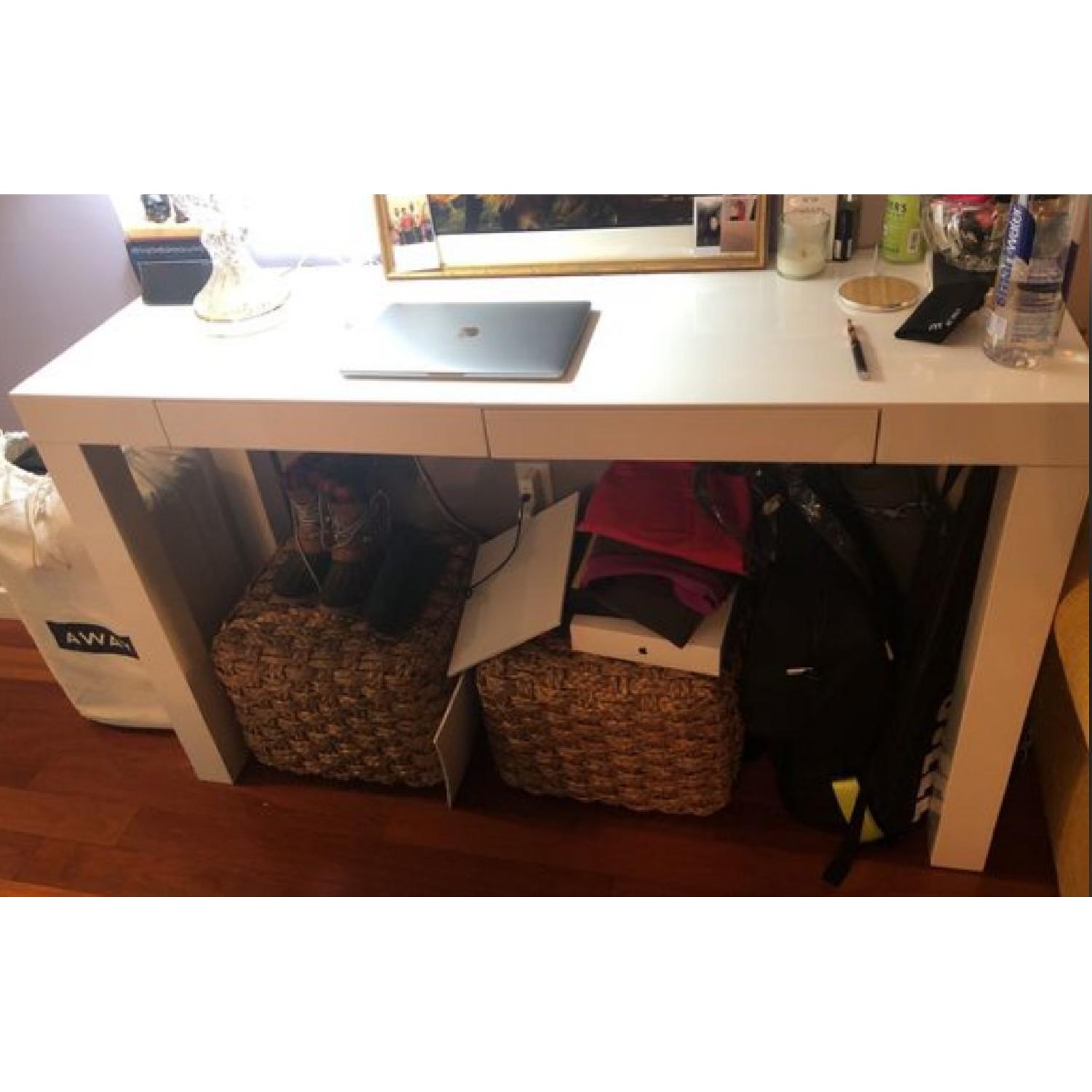 West Elm Parsons White Console - image-1