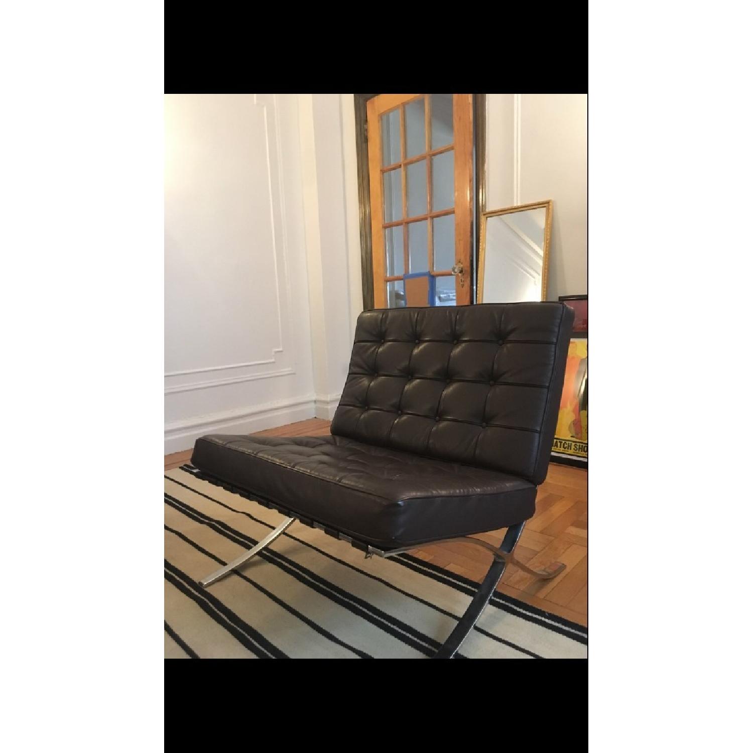 Alphaville Design Brown Leather Barcelona Chair - image-1