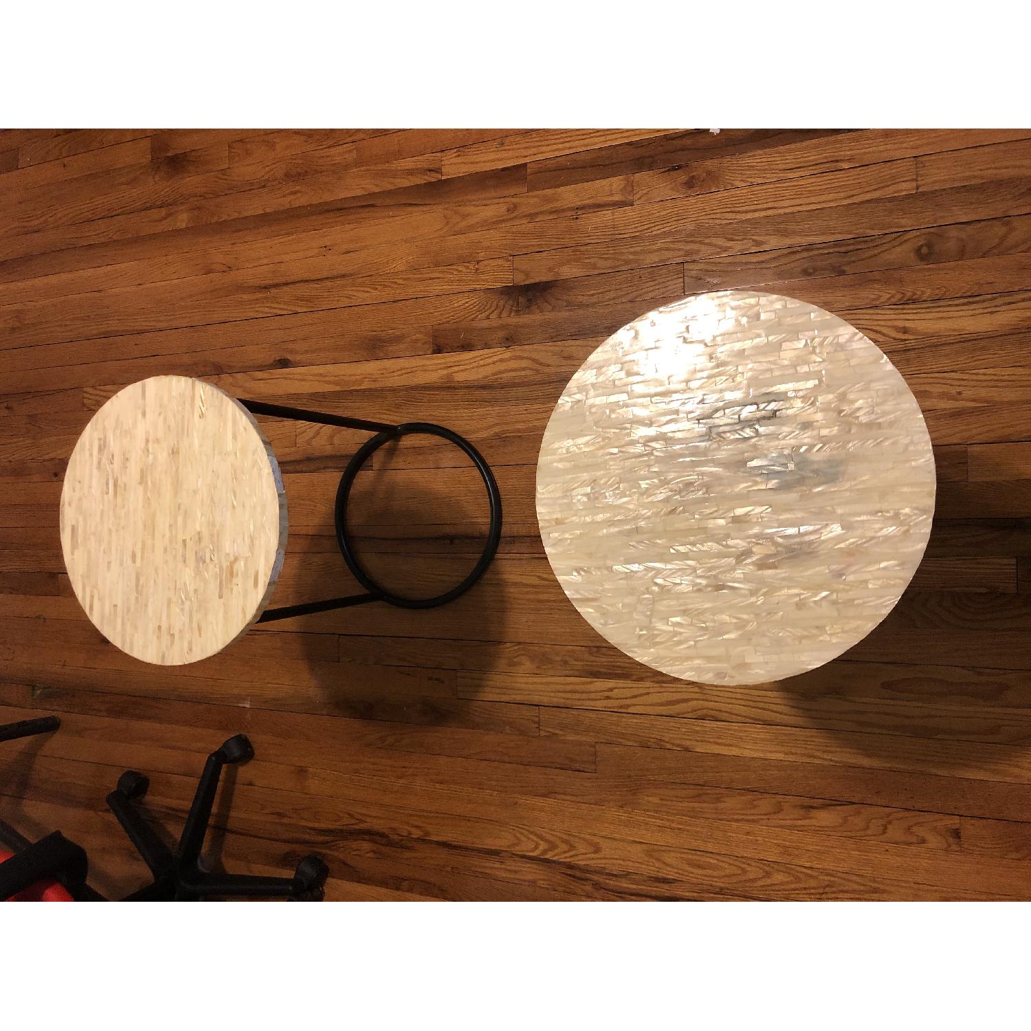 Pier 1 Mother-of-Pearl Round C-Tables - image-3
