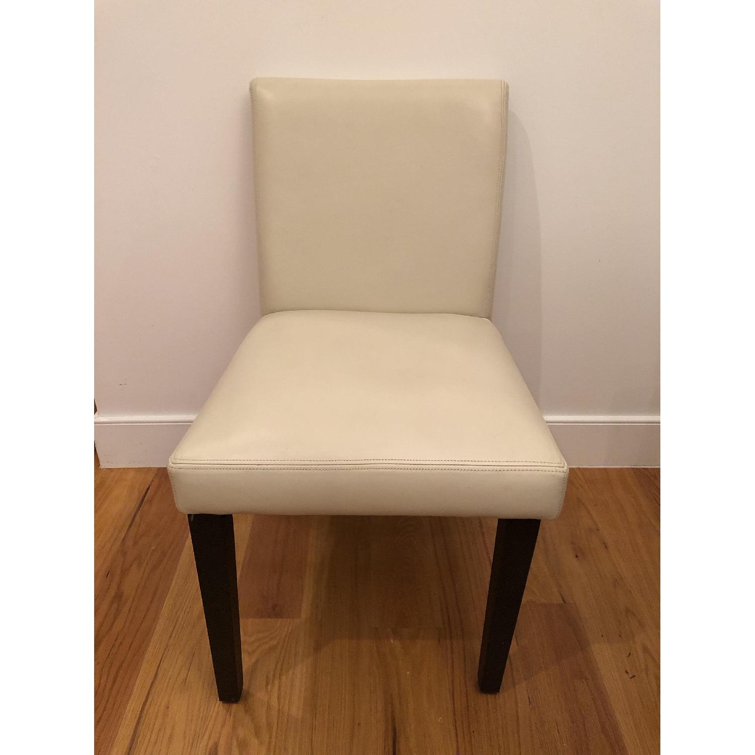 West Elm Cream Faux Leather Dining Chair - image-2