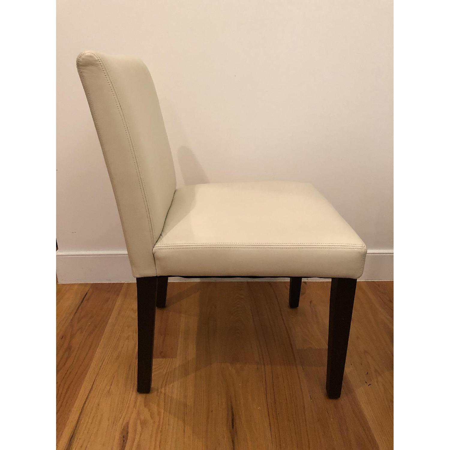 West Elm Cream Faux Leather Dining Chair - image-3