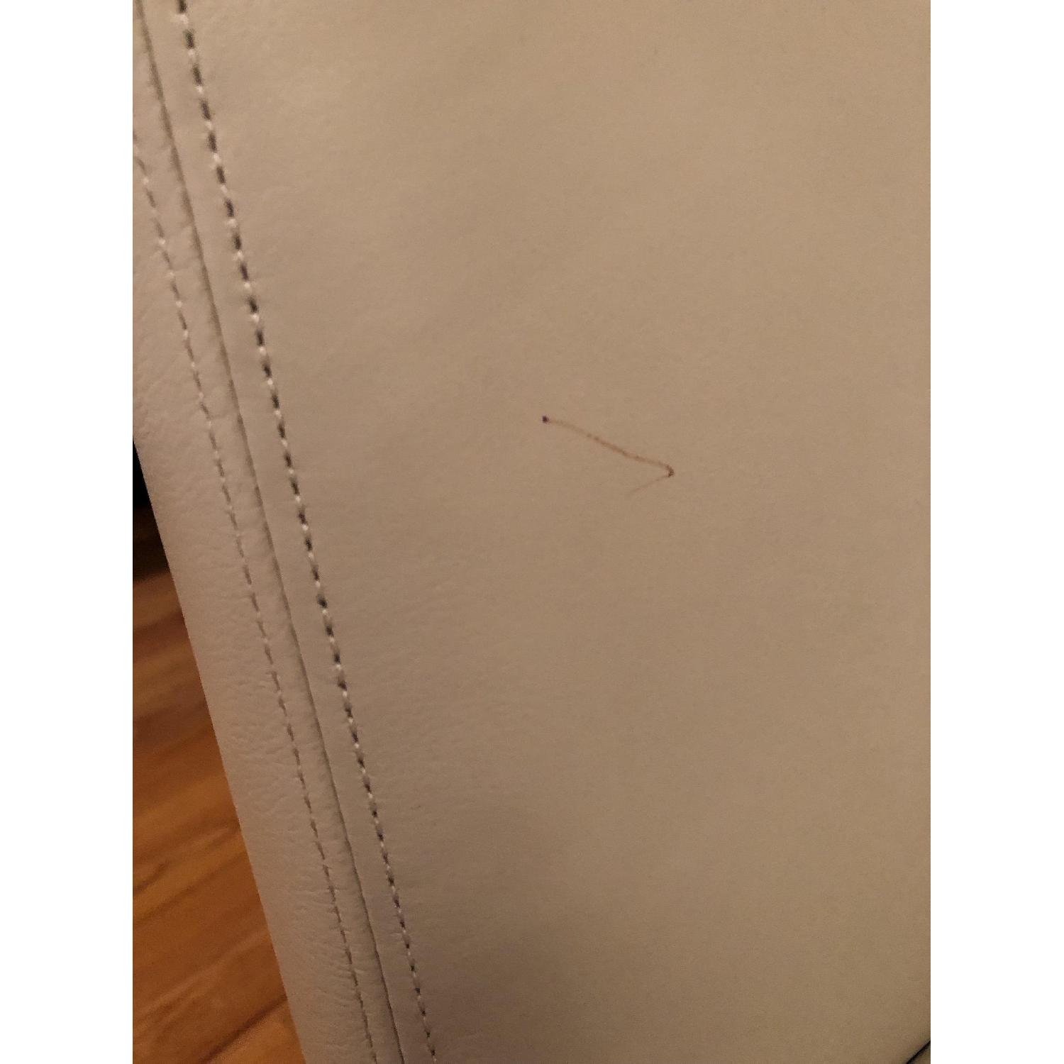 West Elm Cream Faux Leather Dining Chair - image-5