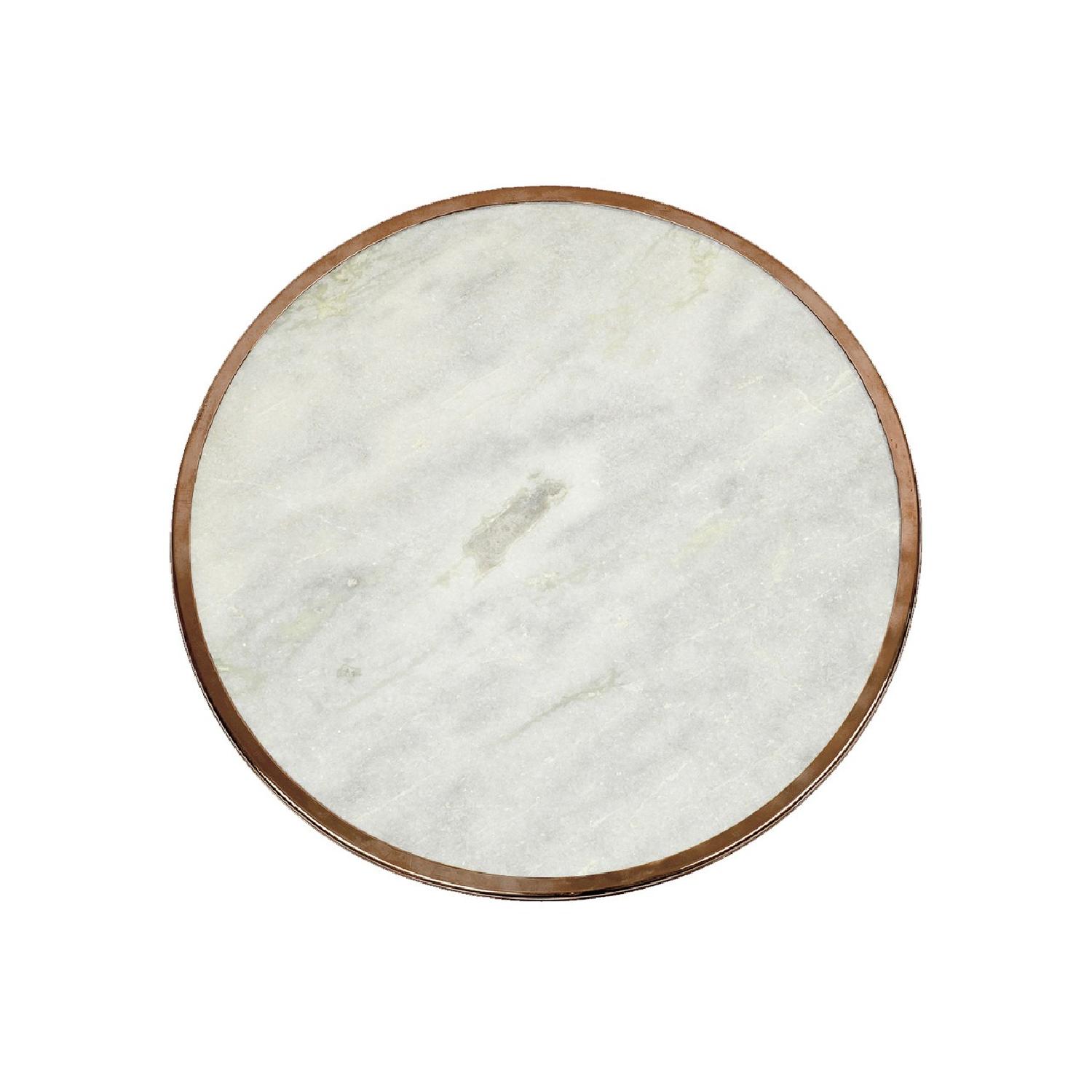 Maison Absinthe White Marble & Iron Base French Bistro Table - image-1