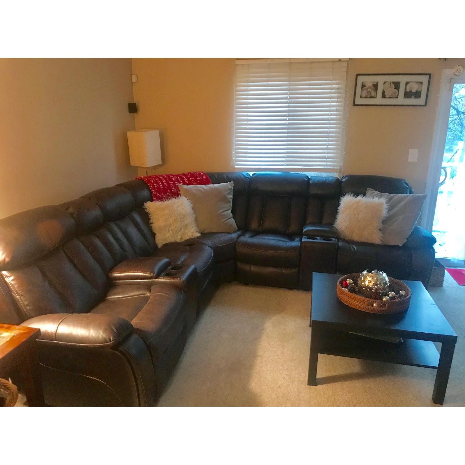 American Signature Furniture Power Reclining Sectional Sofa - image-1