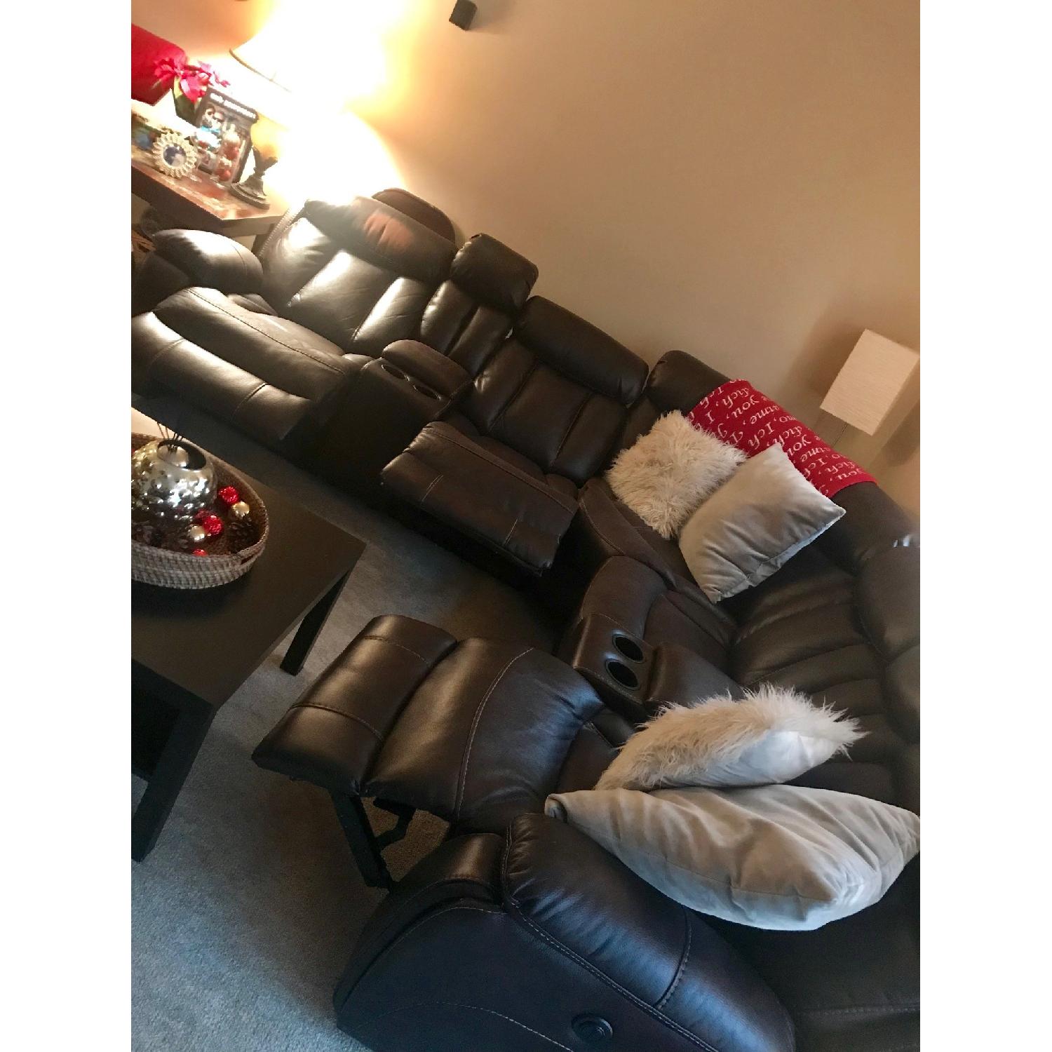 American Signature Furniture Power Reclining Sectional Sofa - image-2