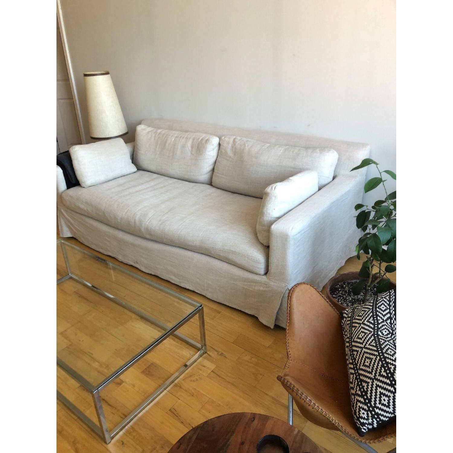 Restoration Hardware Belgian Track Arm Slipcovered Sofa - image-1