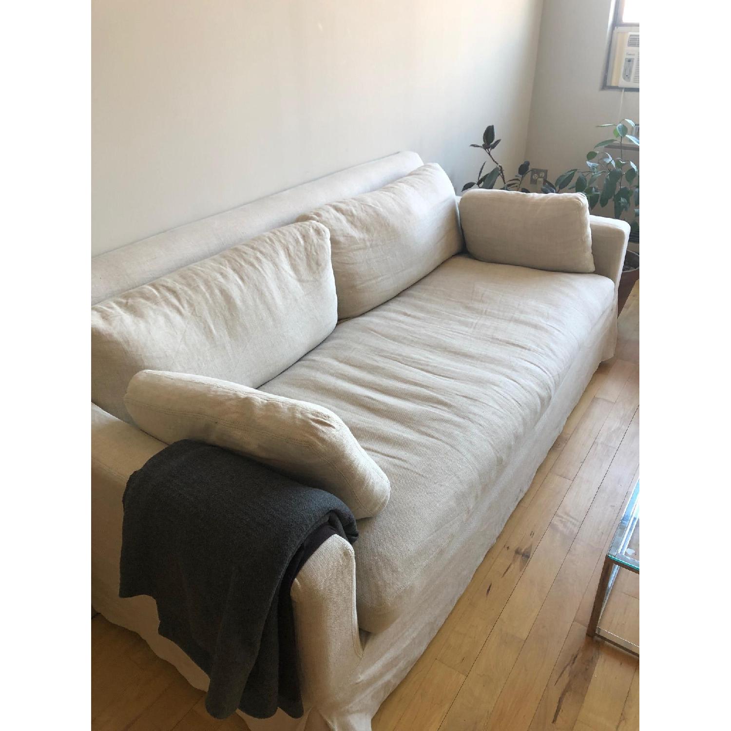 Restoration Hardware Belgian Track Arm Slipcovered Sofa - image-2