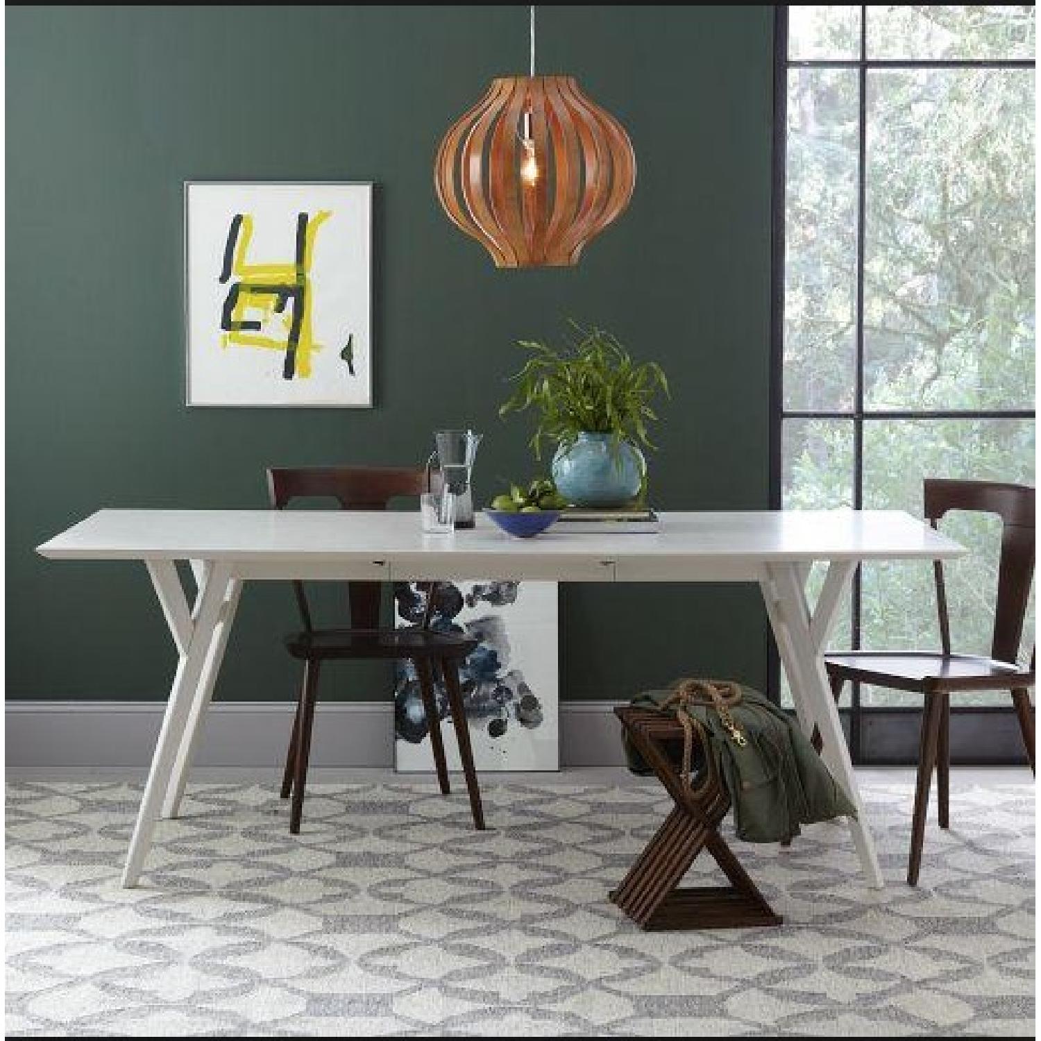 West Elm White Mid-Century Expandable Dining Table - image-2