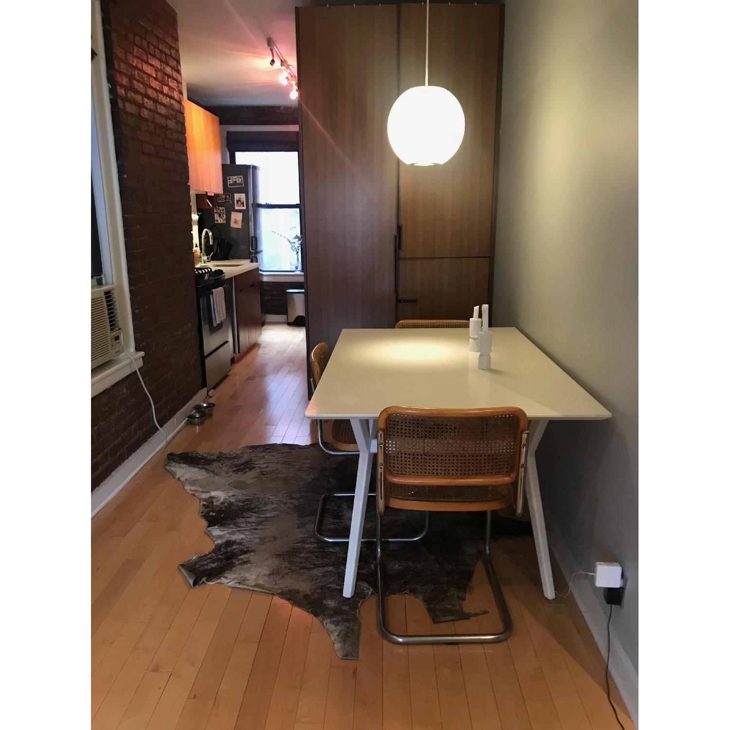 West Elm White Mid-Century Expandable Dining Table - image-3