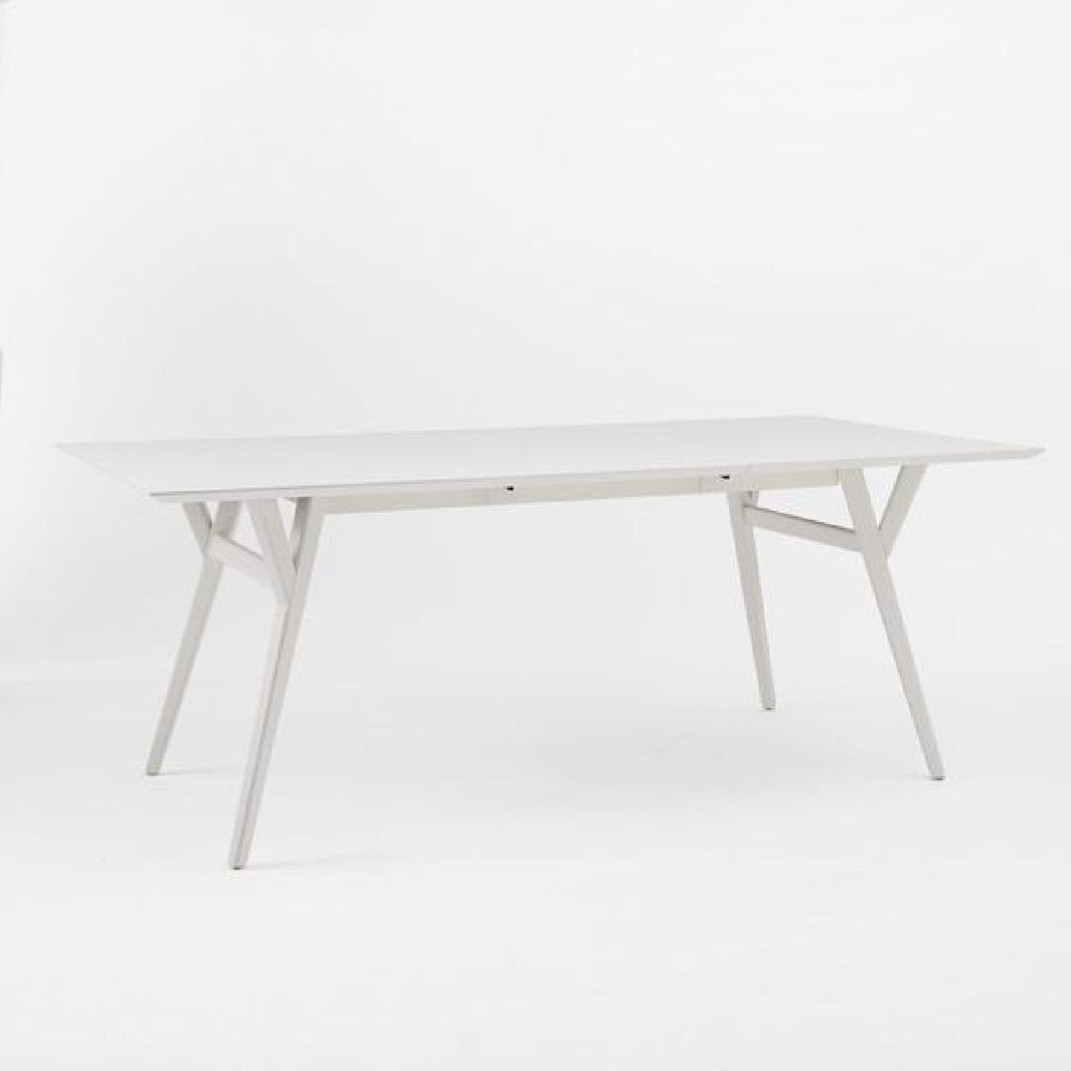 West Elm White Mid-Century Expandable Dining Table - image-8
