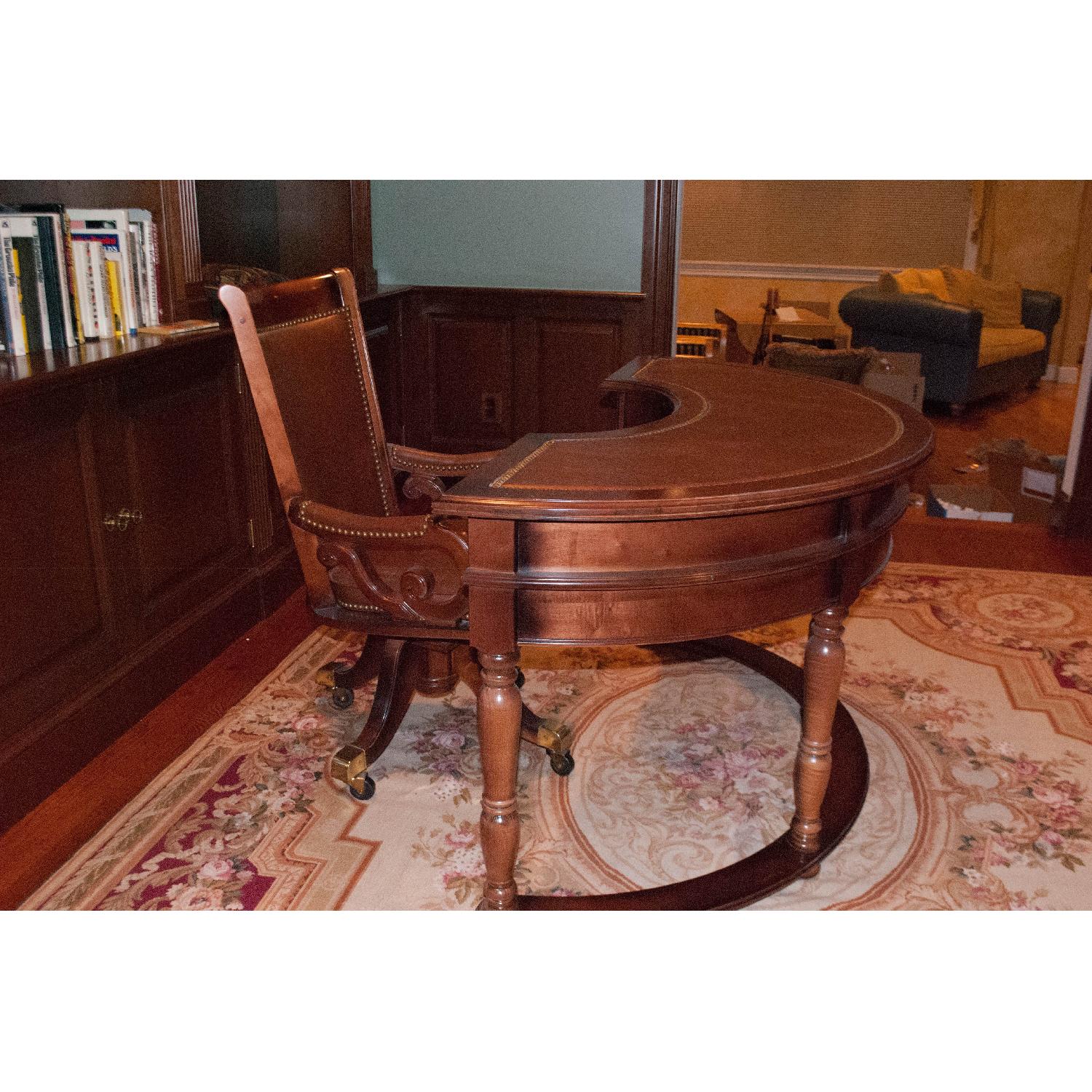 Pulaski Furniture Wooden Half-Moon Desk & Rolling Chair - image-3