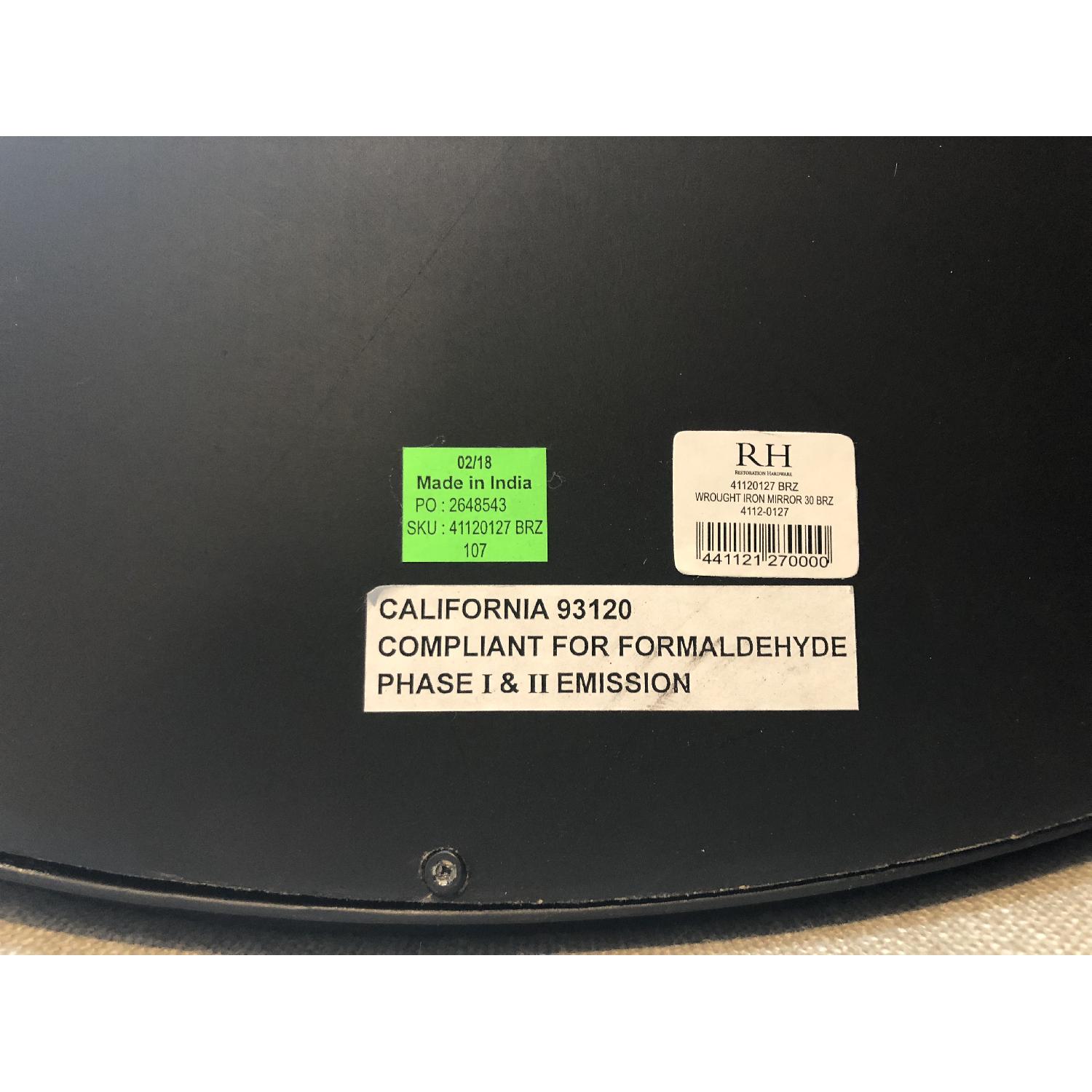 Restoration Hardware Round Wrought Iron Mirror - image-4