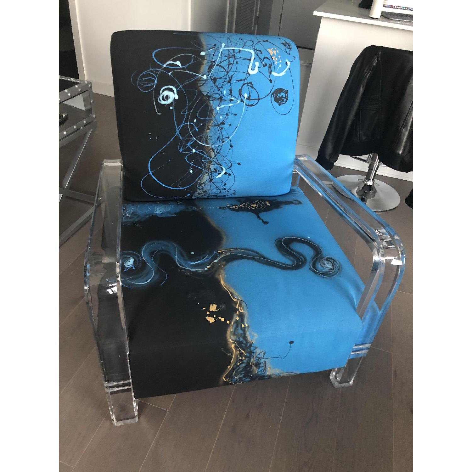 Artsy Paint Splatter Accent Chair - image-1