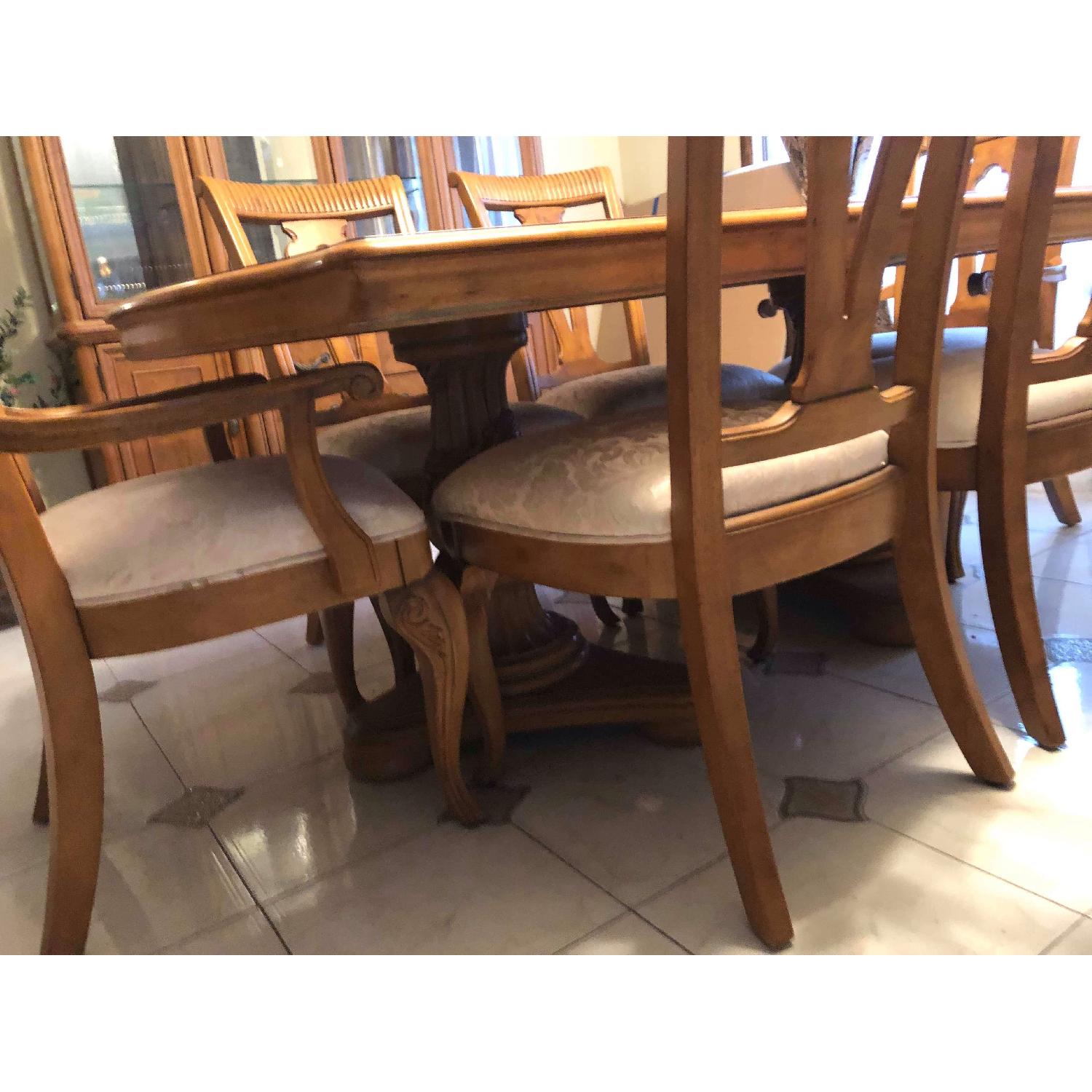 Solid Wood Extendable Dining Table w/ 6 Chairs - image-2
