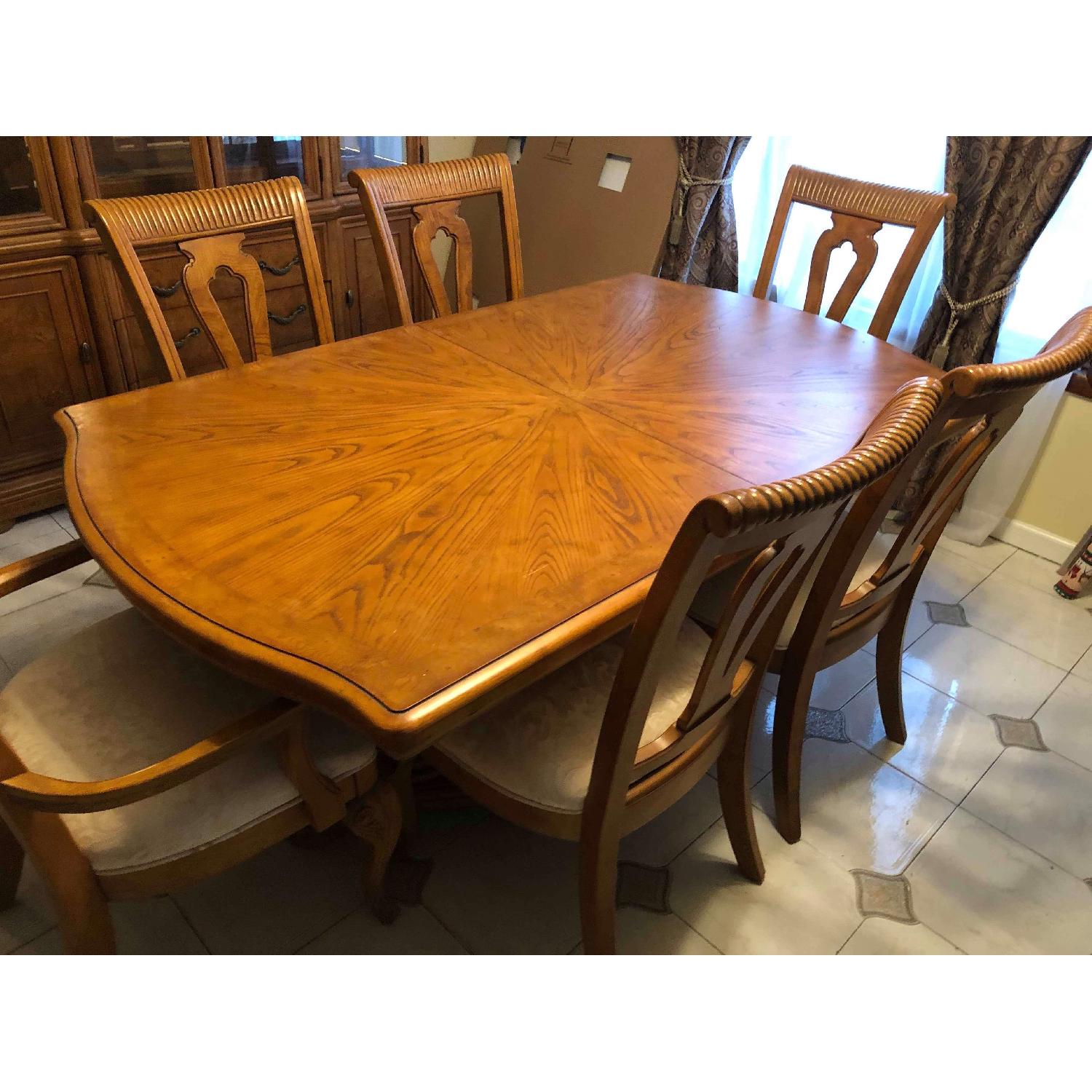 Solid Wood Extendable Dining Table w/ 6 Chairs - image-3