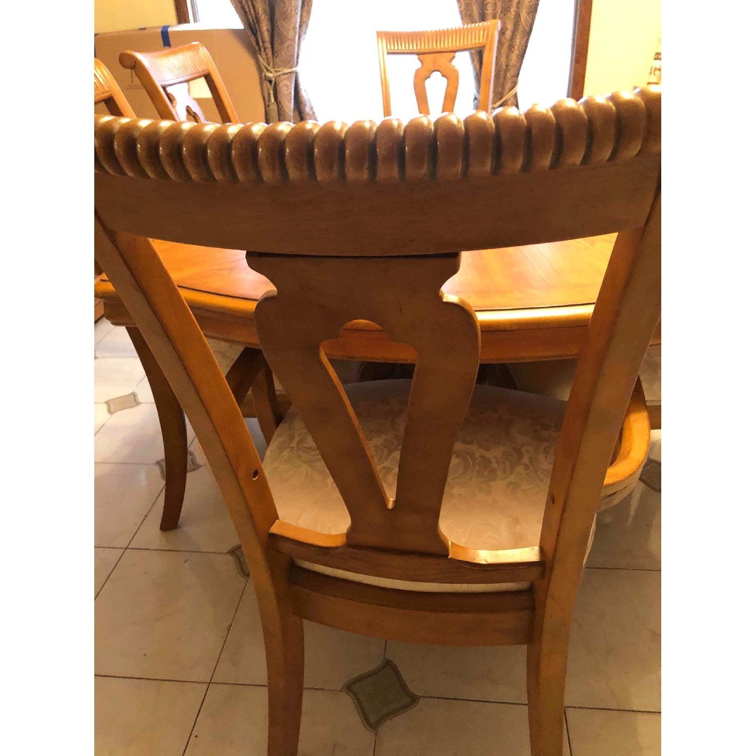 Solid Wood Extendable Dining Table w/ 6 Chairs - image-6