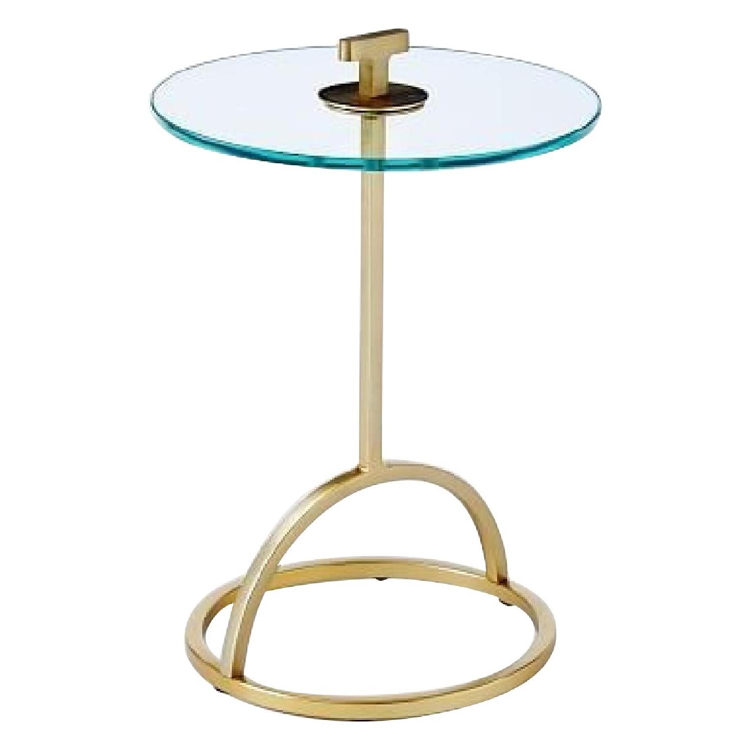 West Elm Modernist Handle Nesting Table in Glass AptDeco