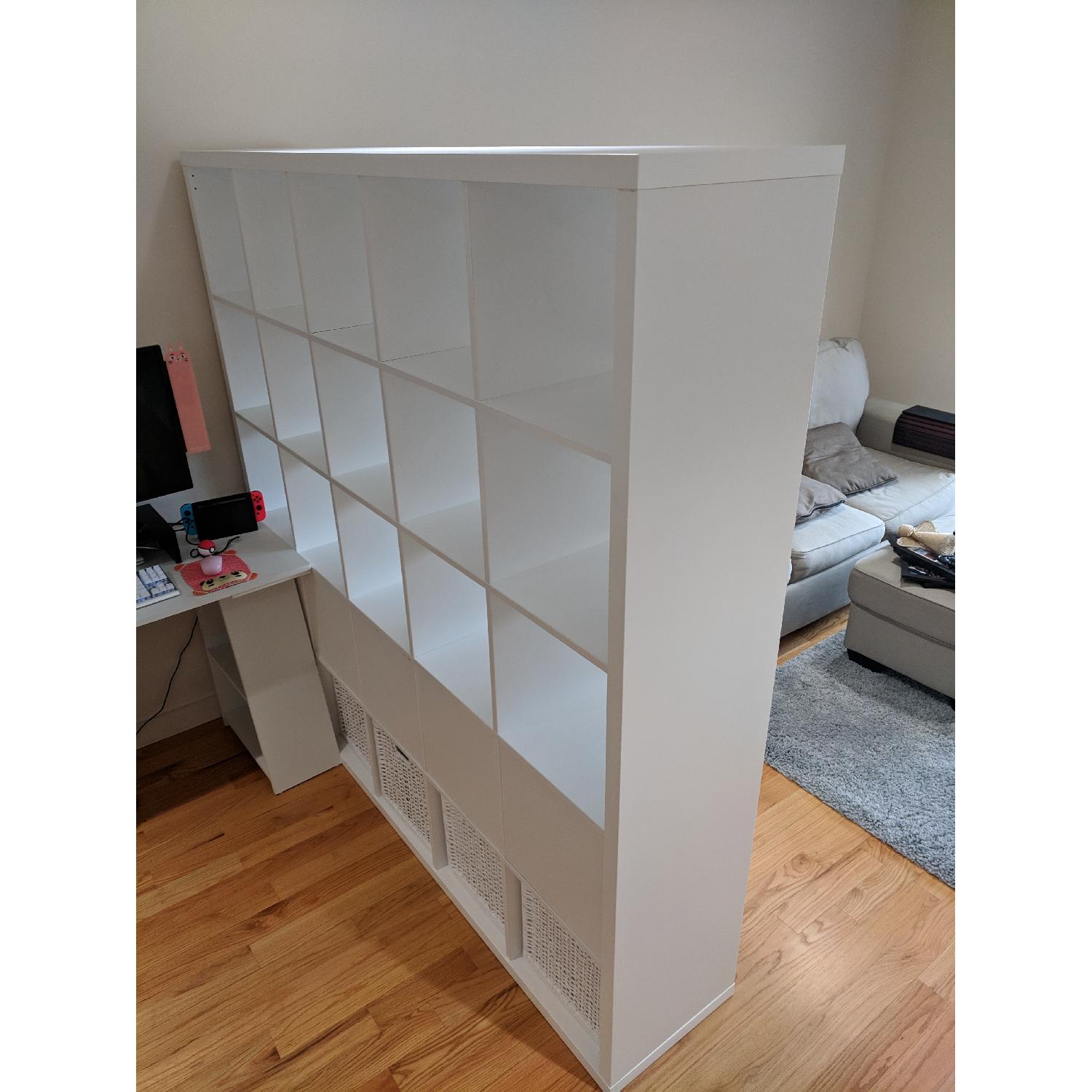 Ikea Kallax Shelf Unit White w/ 6 Drawers + 5 Cases - image-3