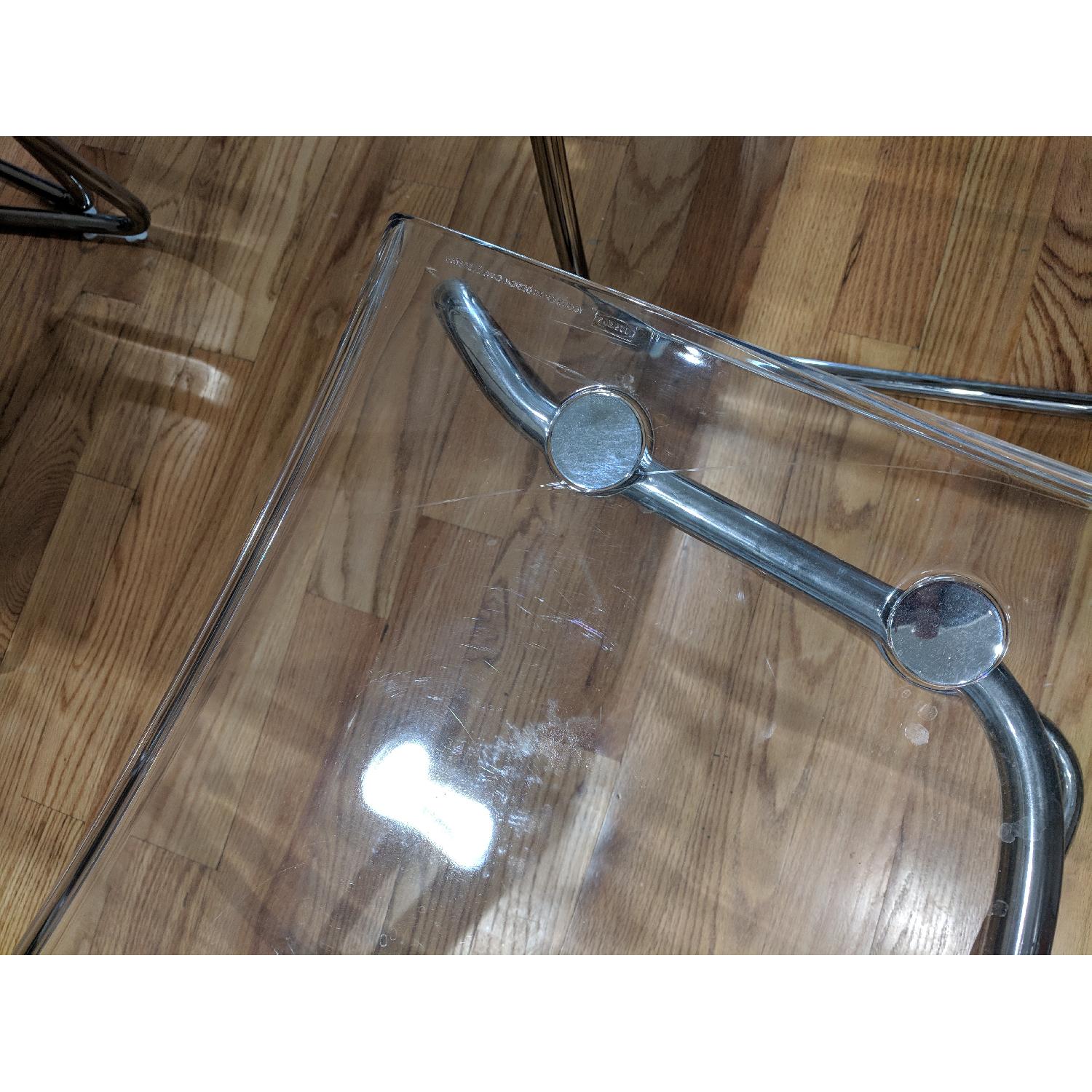 Ikea Torsby White Glass Table w/ 4 Tobias Clear Chairs - image-4