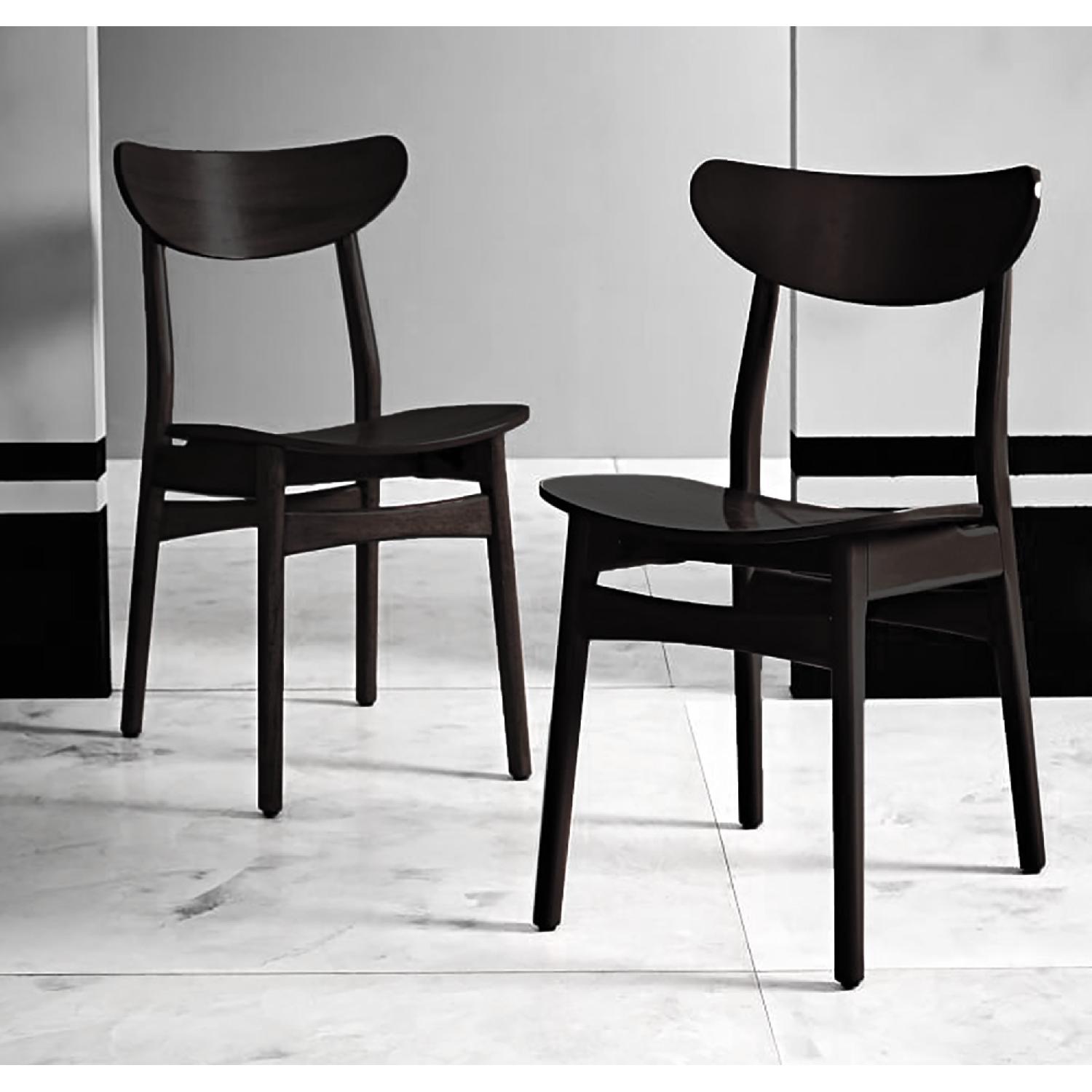 West Elm Classic Cafe Chairs in Chocolate Wood - image-3