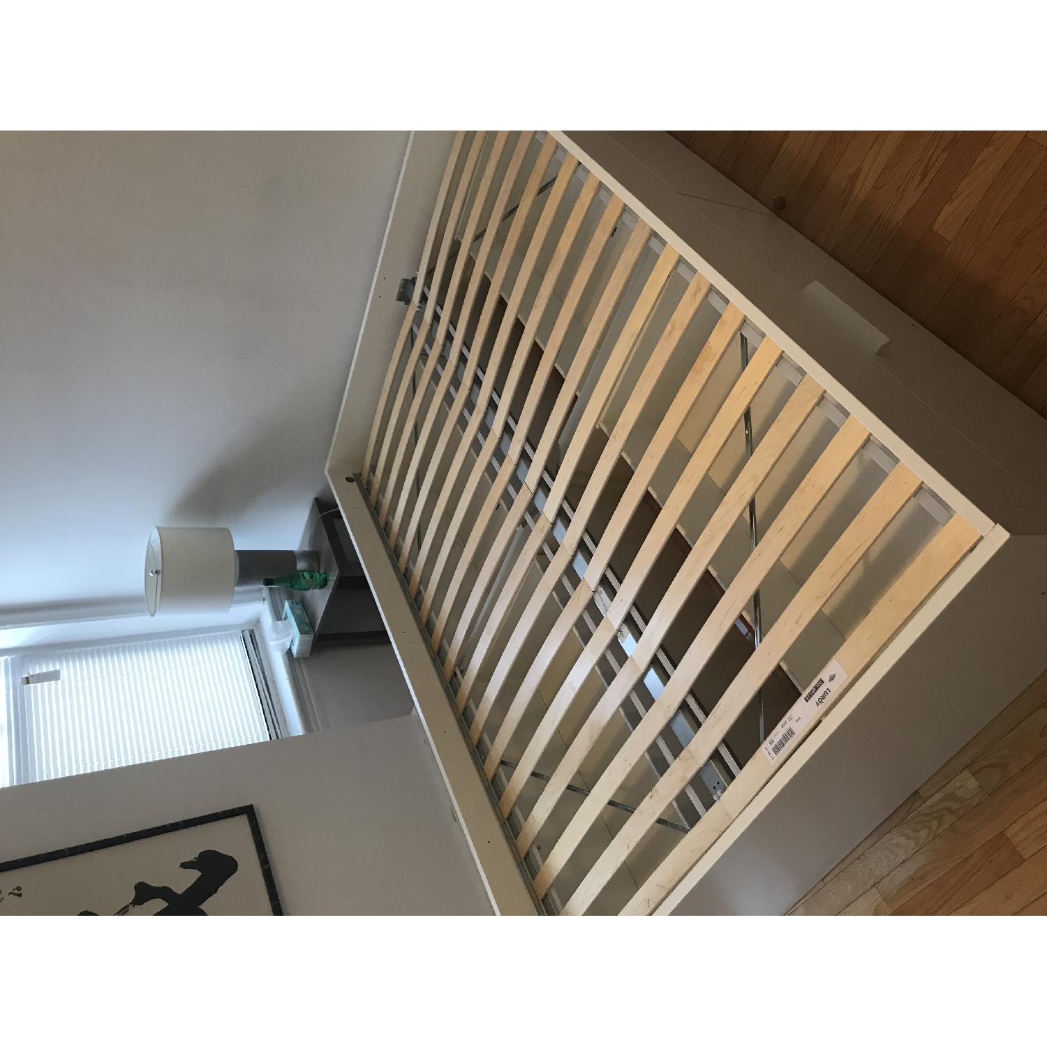 Ikea Brimnes White Storage Bed Frame w/ Luroy Slats AptDeco