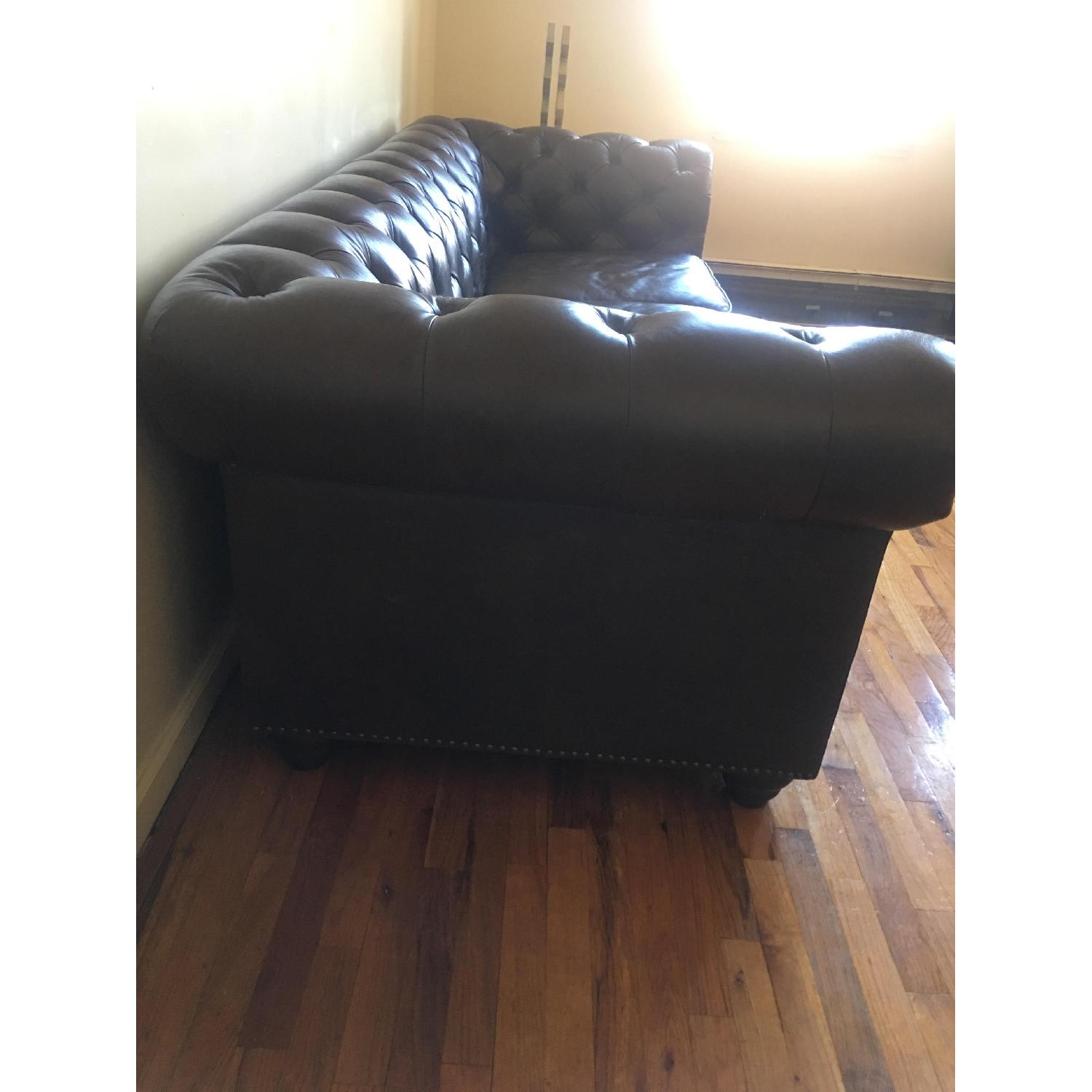 Raymour & Flanigan Tufted Leather Sofa AptDeco