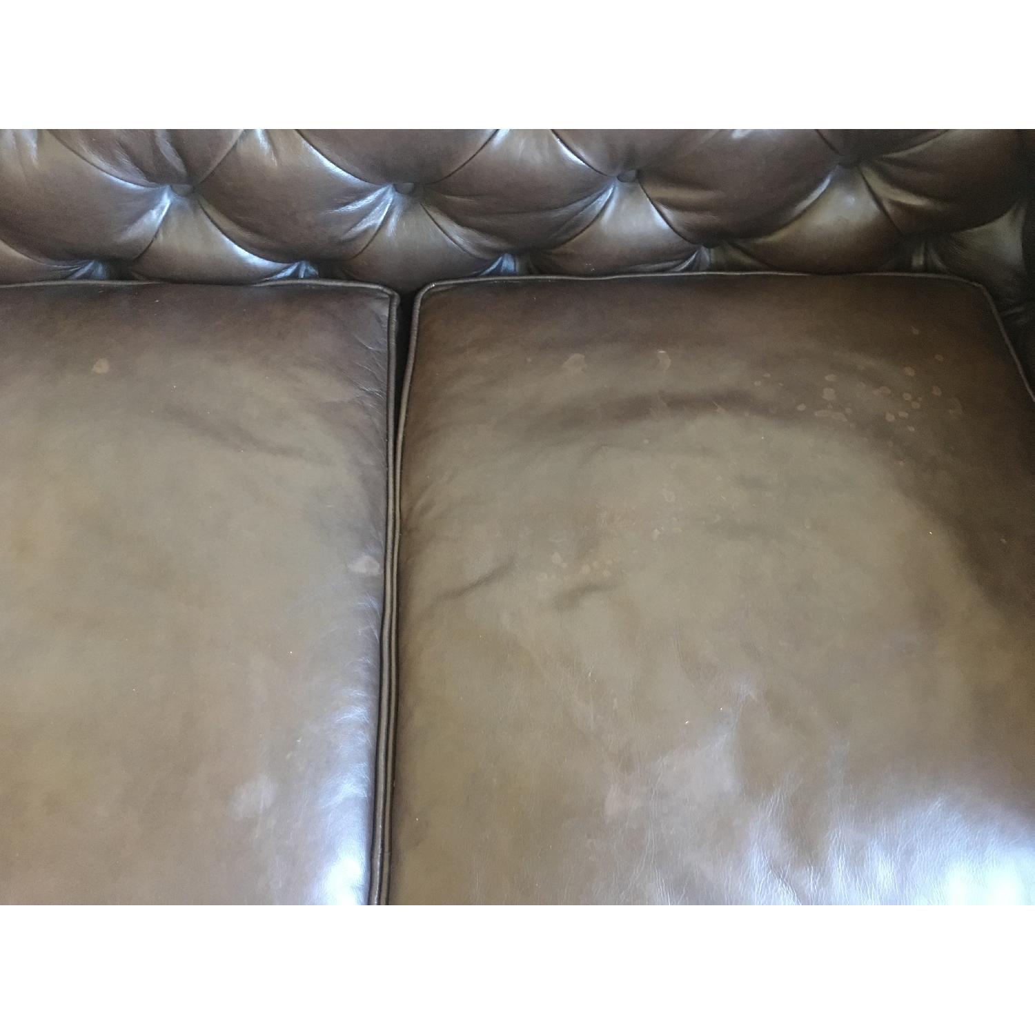 Raymour & Flanigan Tufted Leather Sofa AptDeco