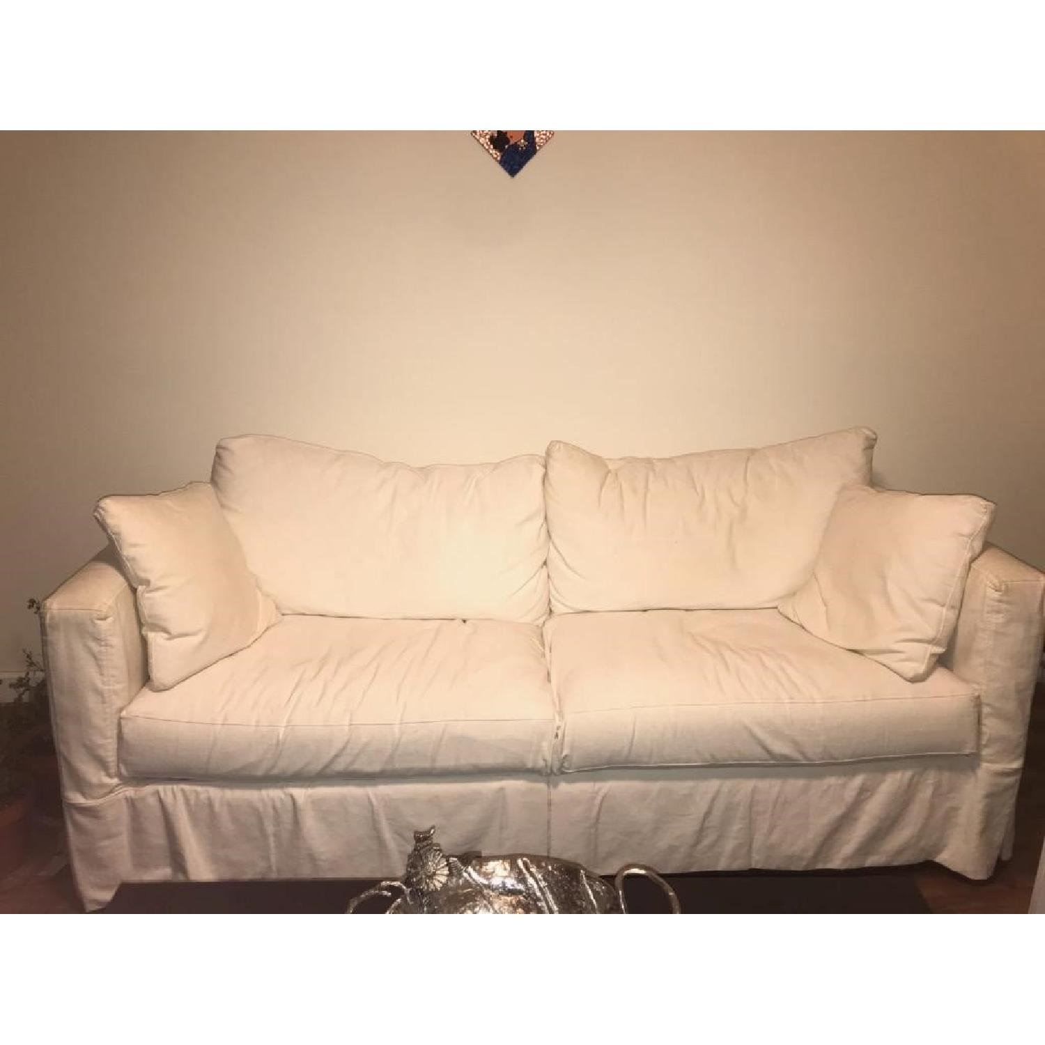 Crate & Barrel Slipcovered Sleeper Sofa - image-1