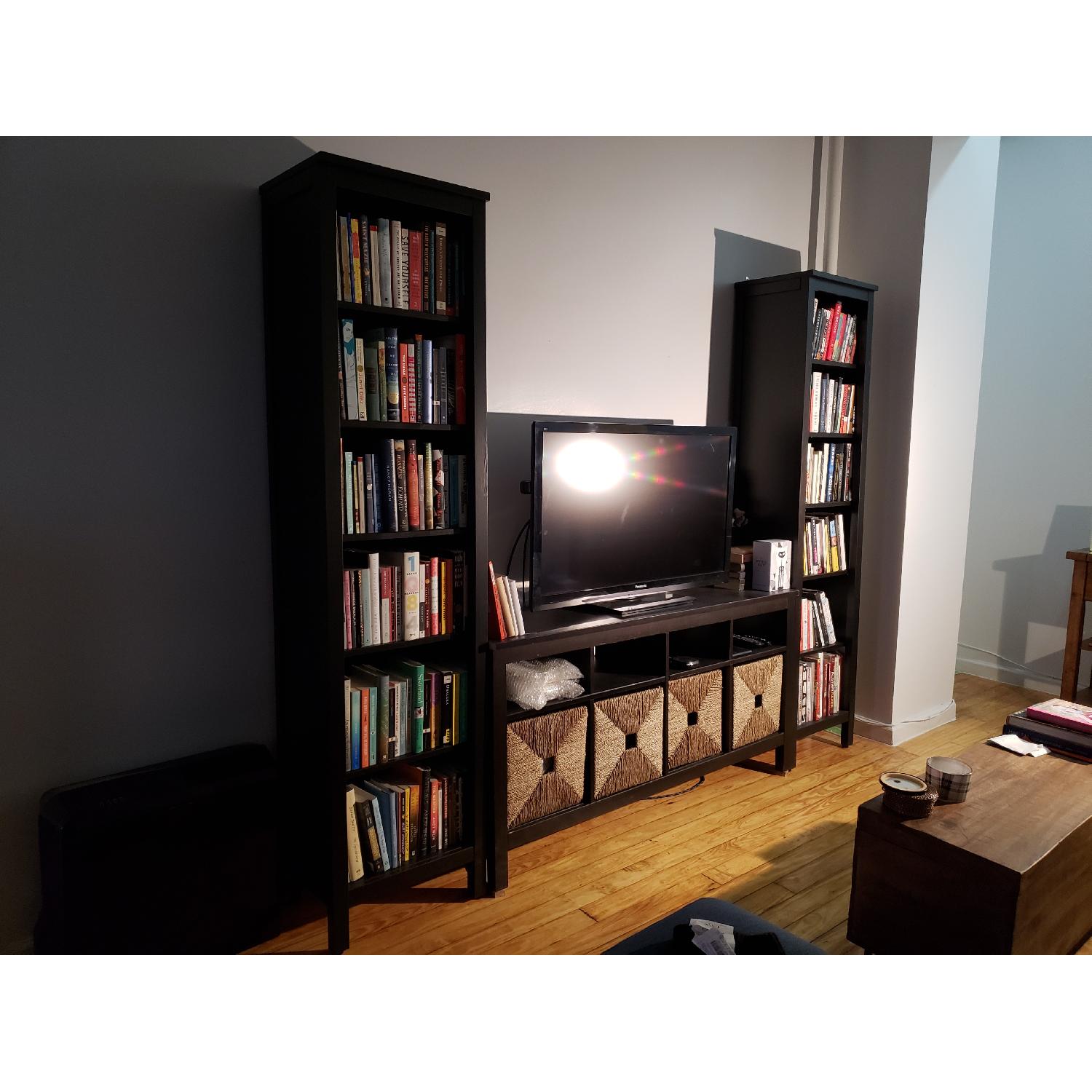 Ikea Hemnes Media Console w/ 2 Bookcases AptDeco