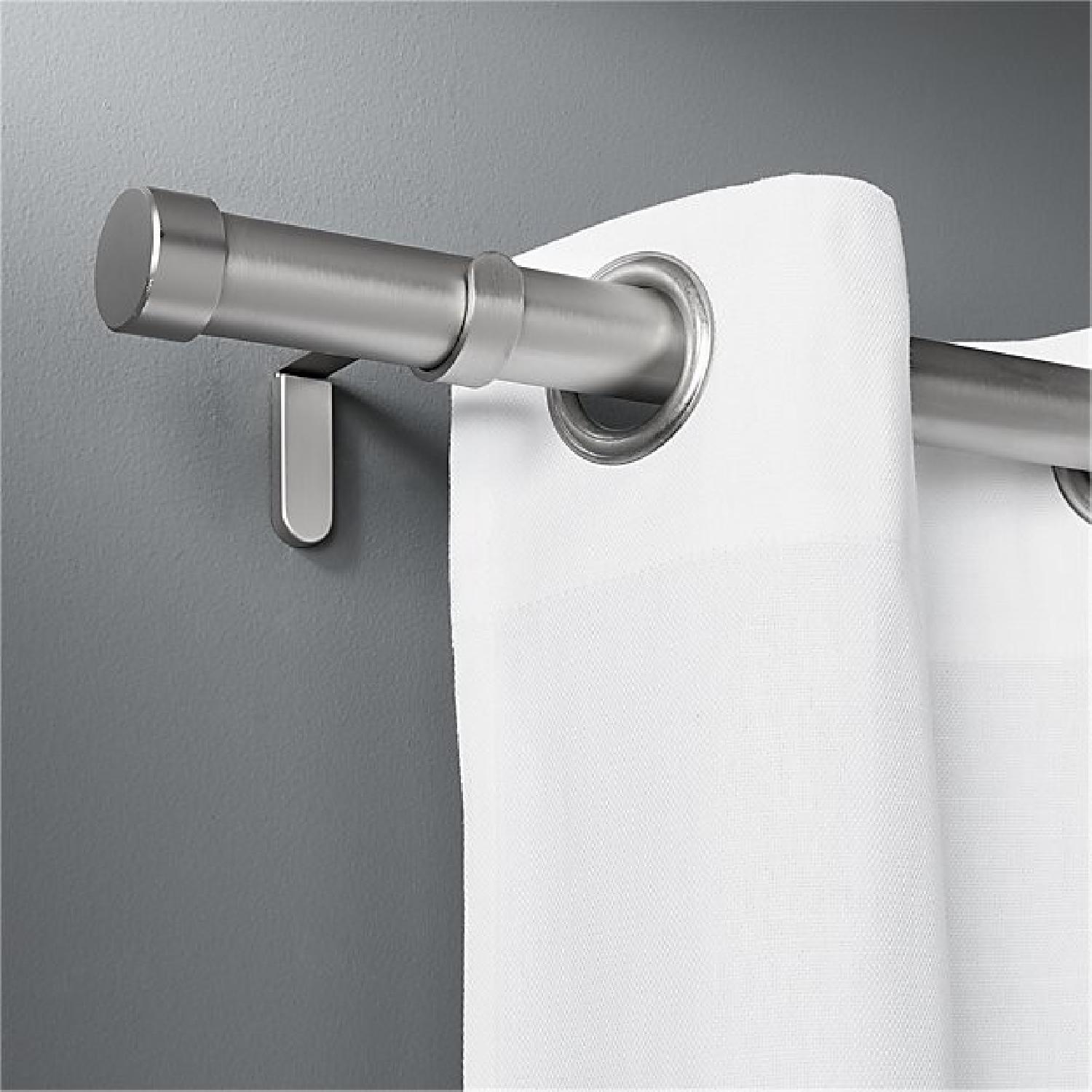 CB2 Brushed Aluminum Curtain Rods - image-1