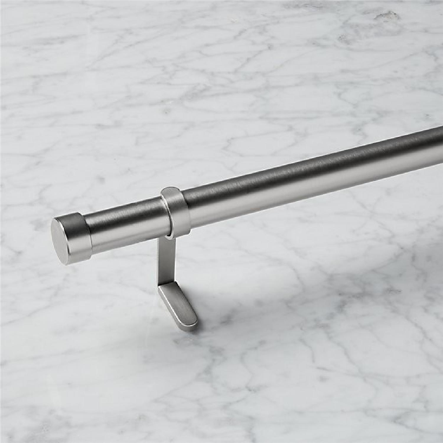 CB2 Brushed Aluminum Curtain Rods - image-3