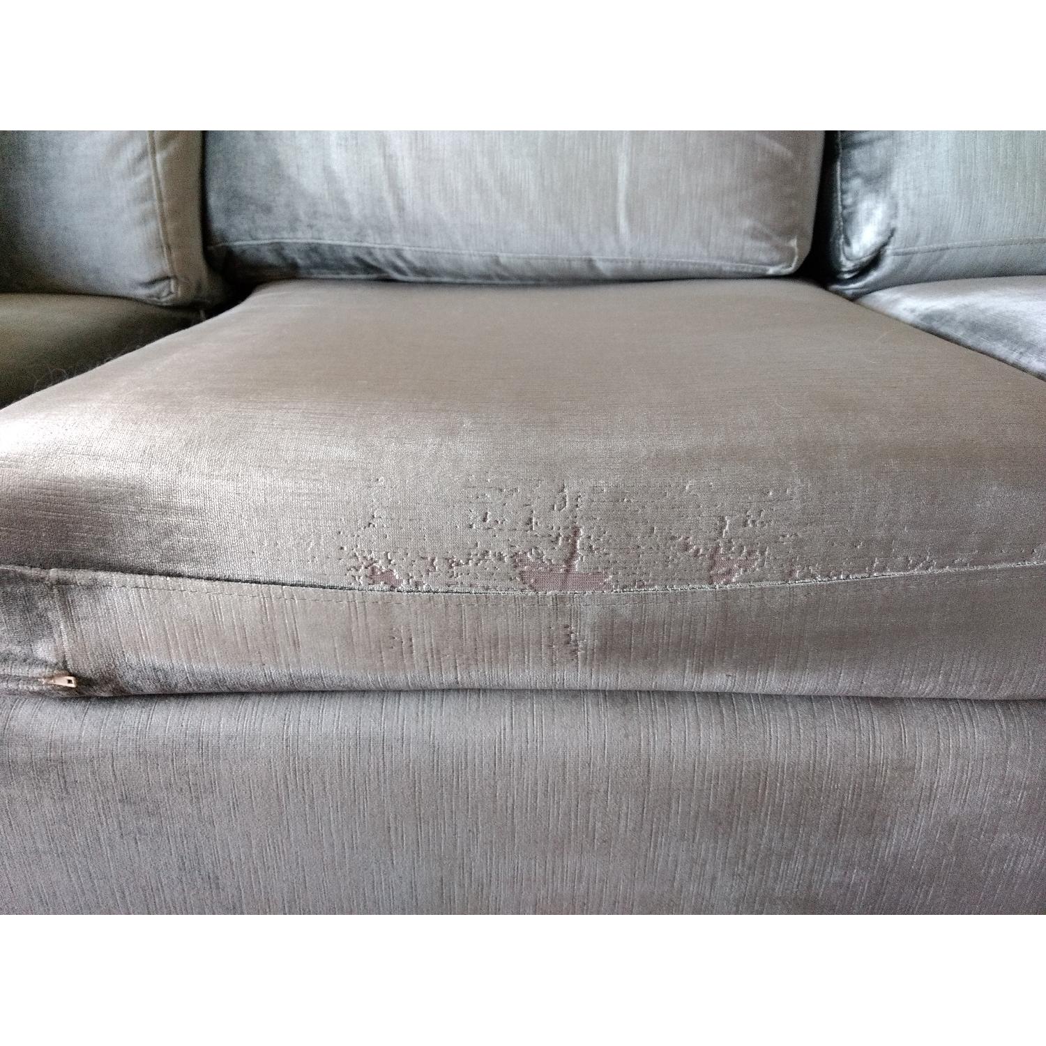 Light Grey Microsuede Custom Sectional Sofa - image-4