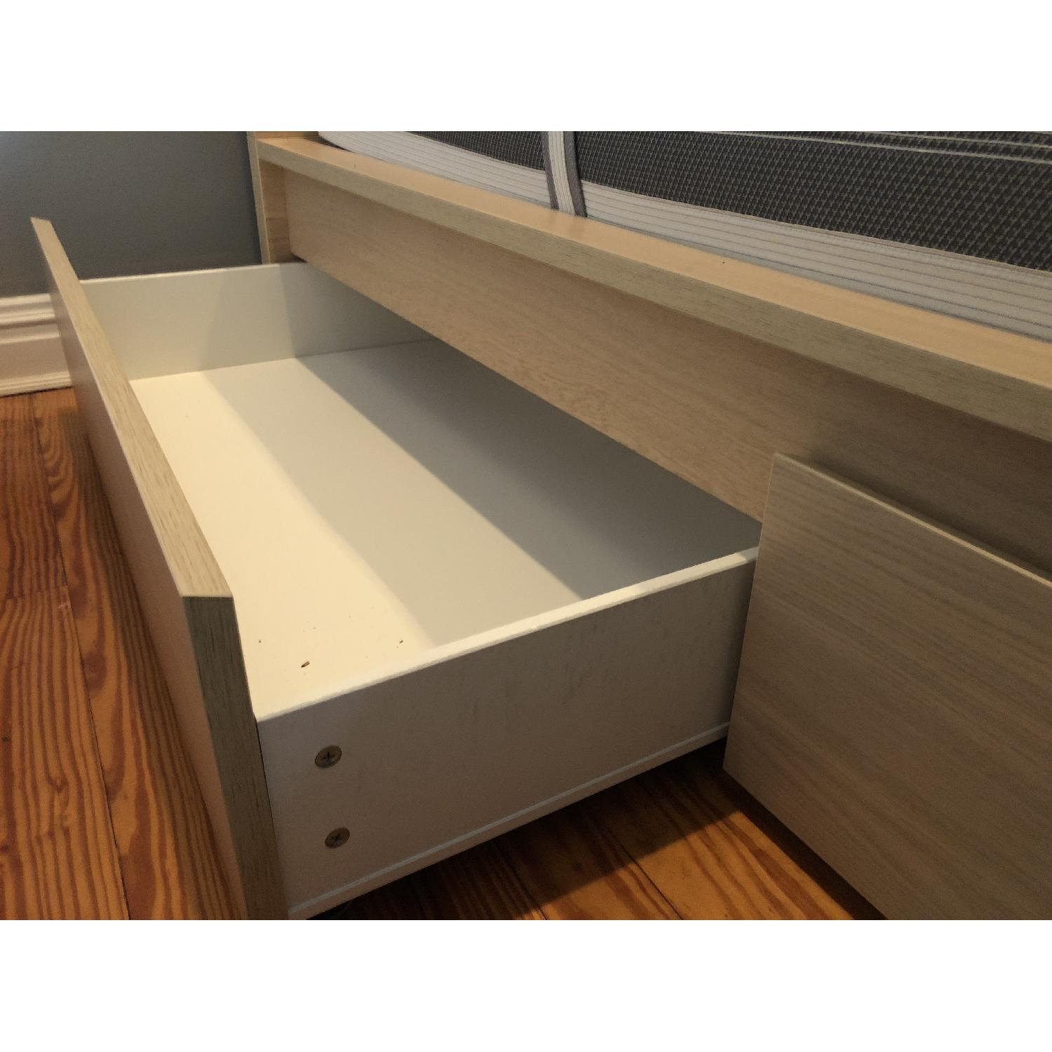 Ikea Queen Size Malm High Bed Frame w/ 2 Storage Drawers - image-2