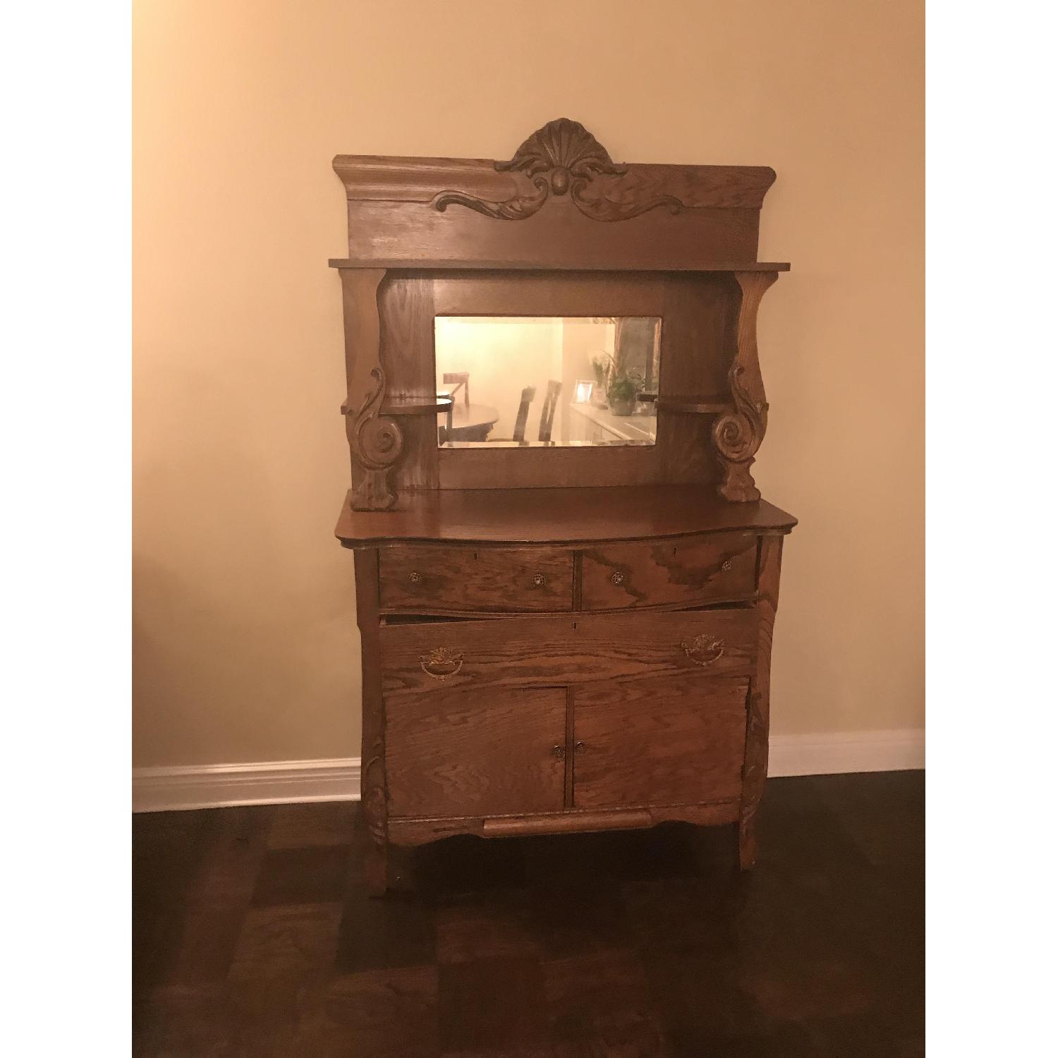 Antique Buffet w/ Hutch - image-1