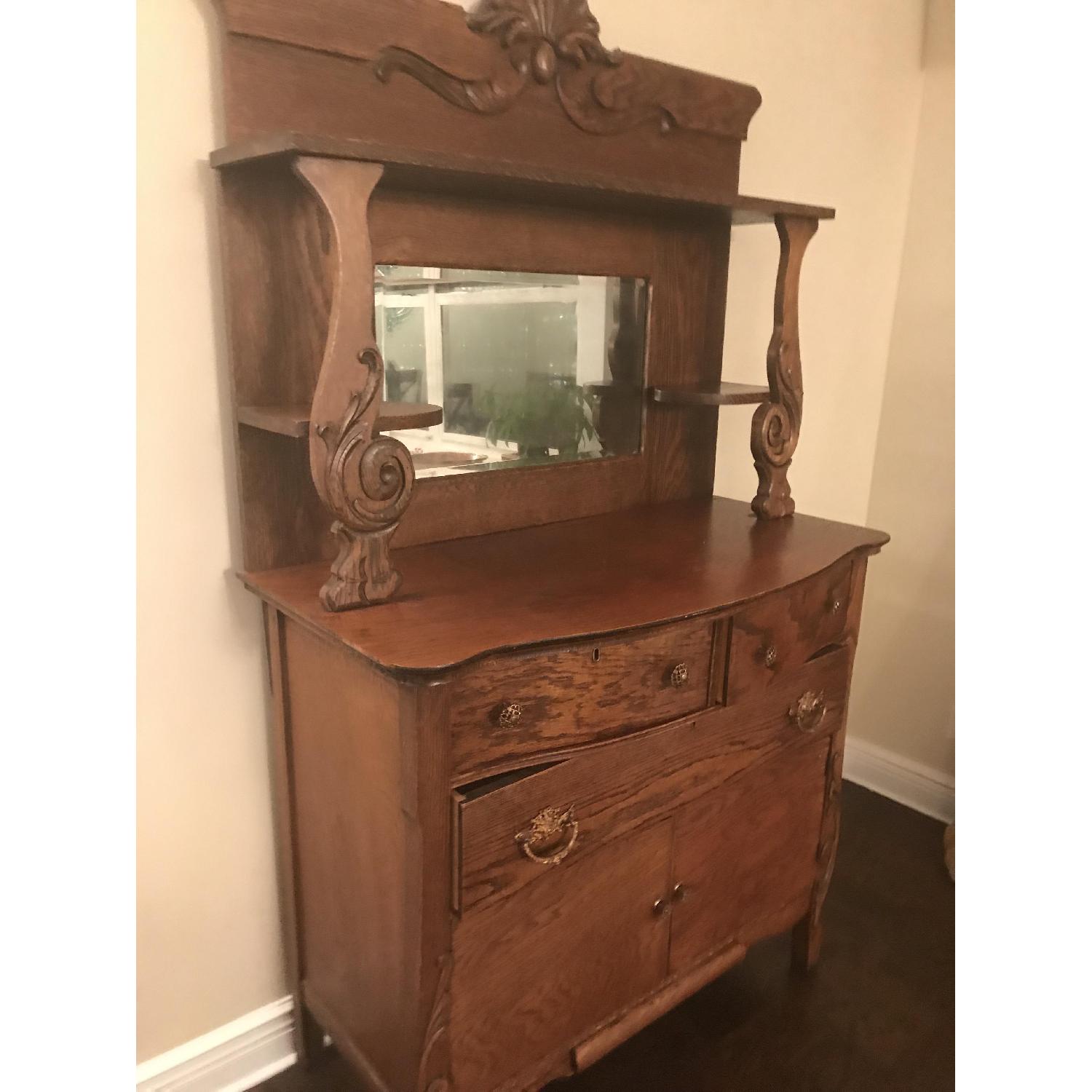 Antique Buffet w/ Hutch - image-4