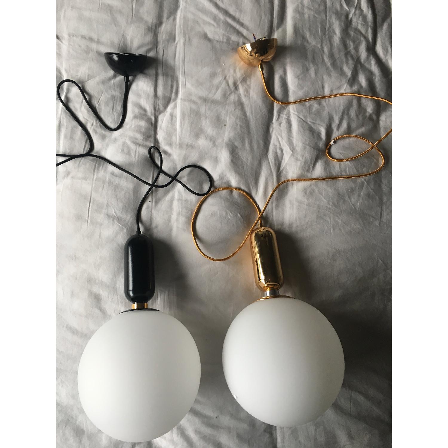 Black & Gold Globe Pendant Lights - image-3