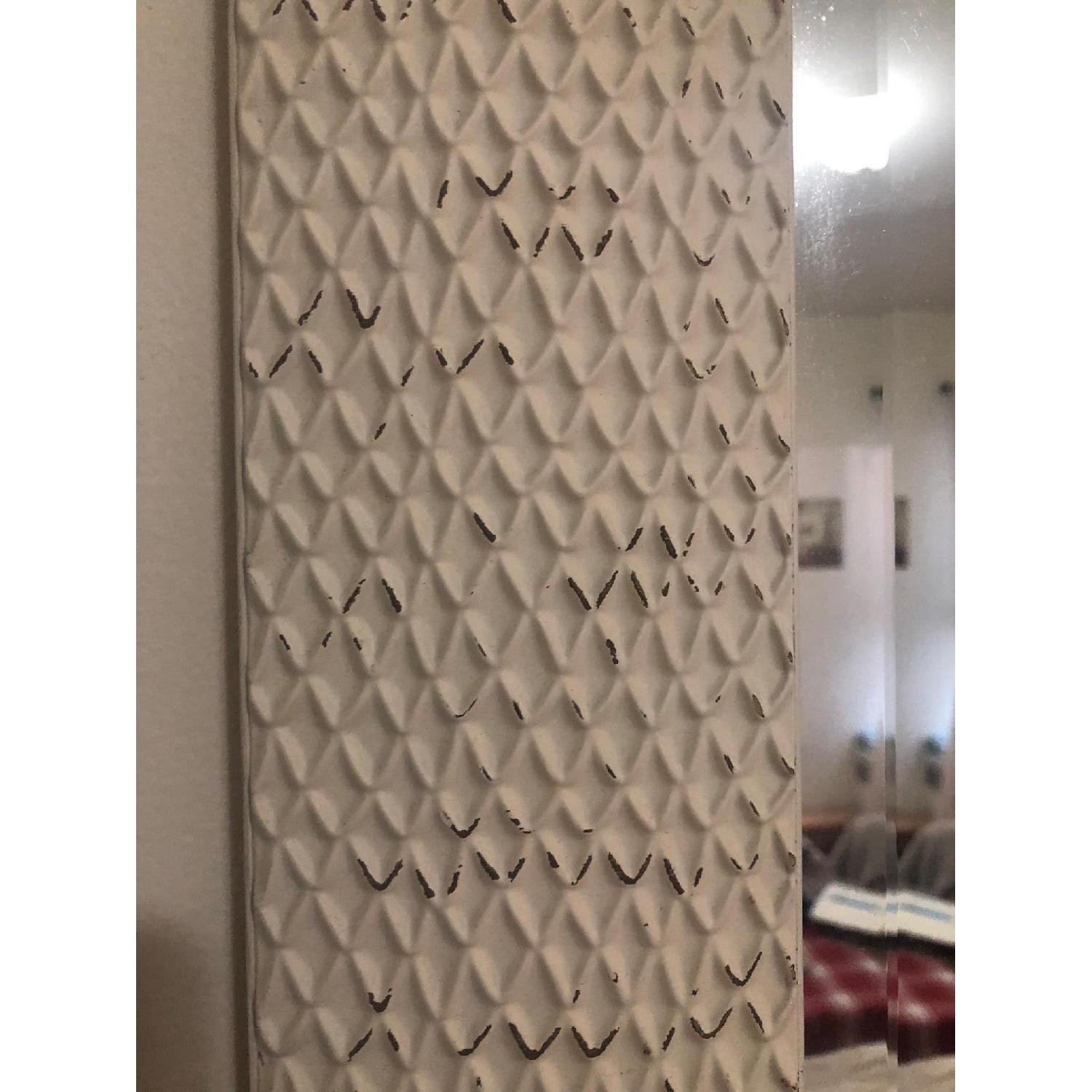 Home Goods White/Ivory Distressed Metal Framed Wall Mirror - image-2
