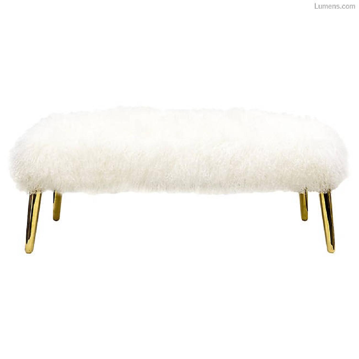 Jonathan Adler Large Mongolian Lamb Bench - image-1