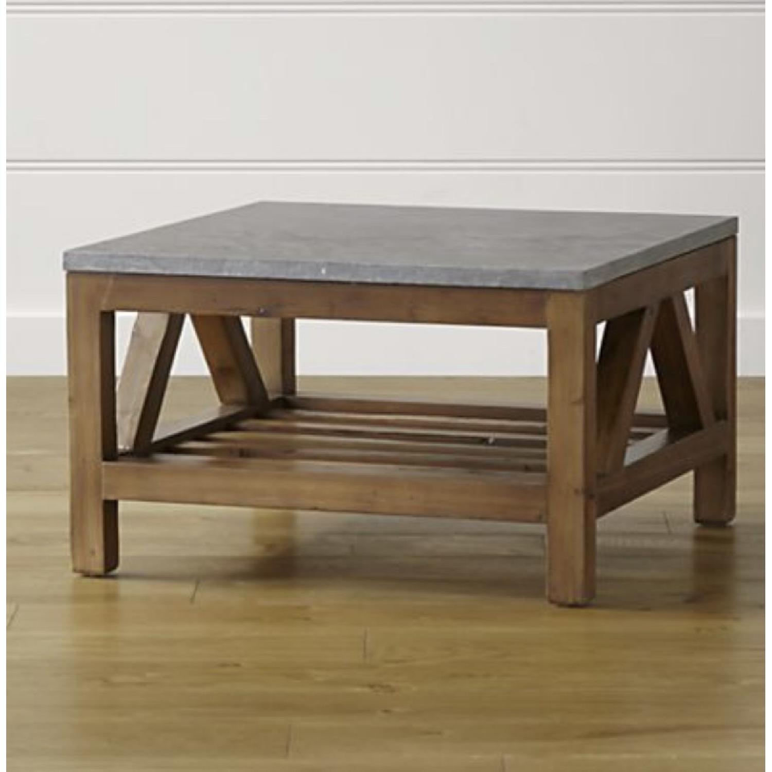 Crate & Barrel Bluestone Coffee Table - image-1