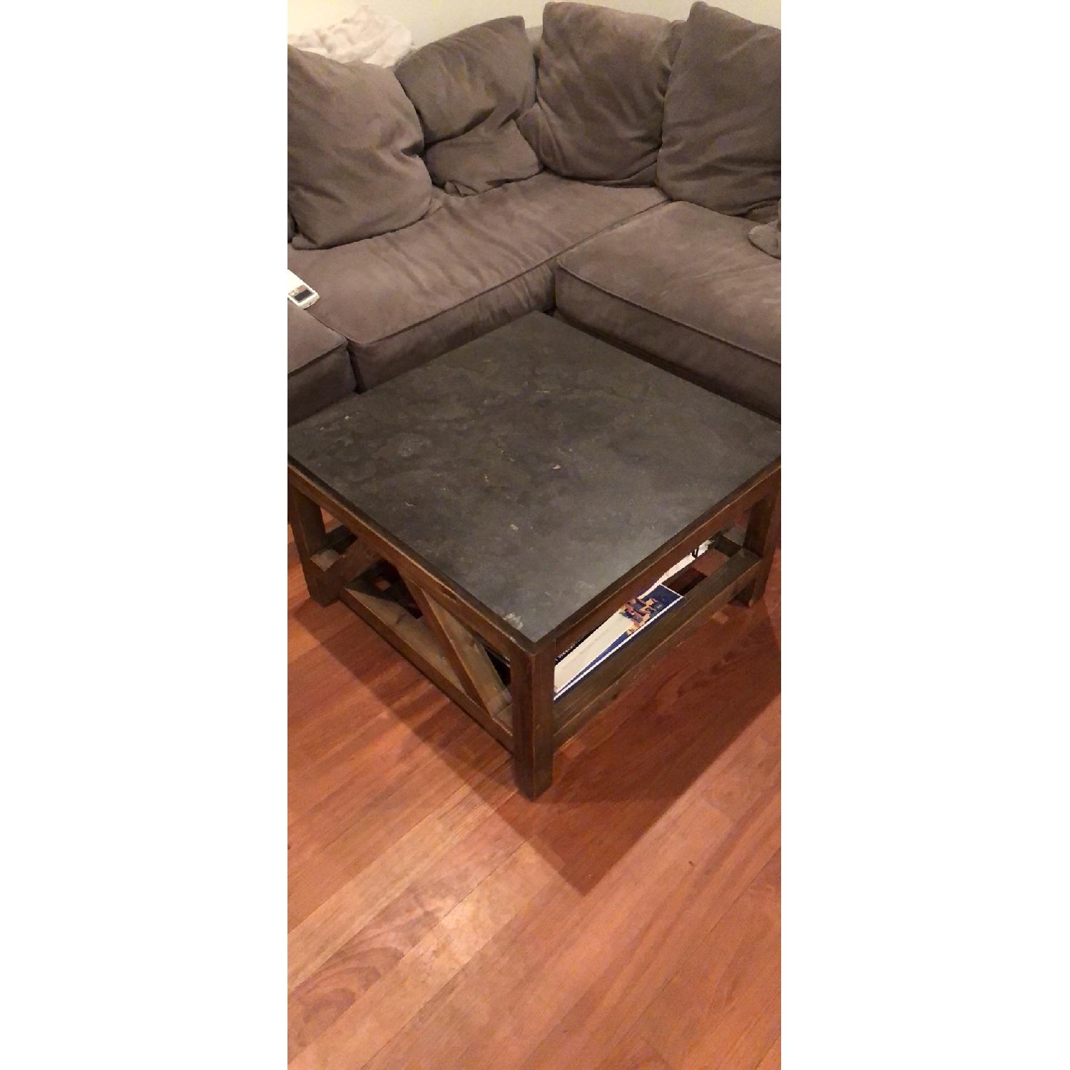 Crate & Barrel Bluestone Coffee Table - image-6