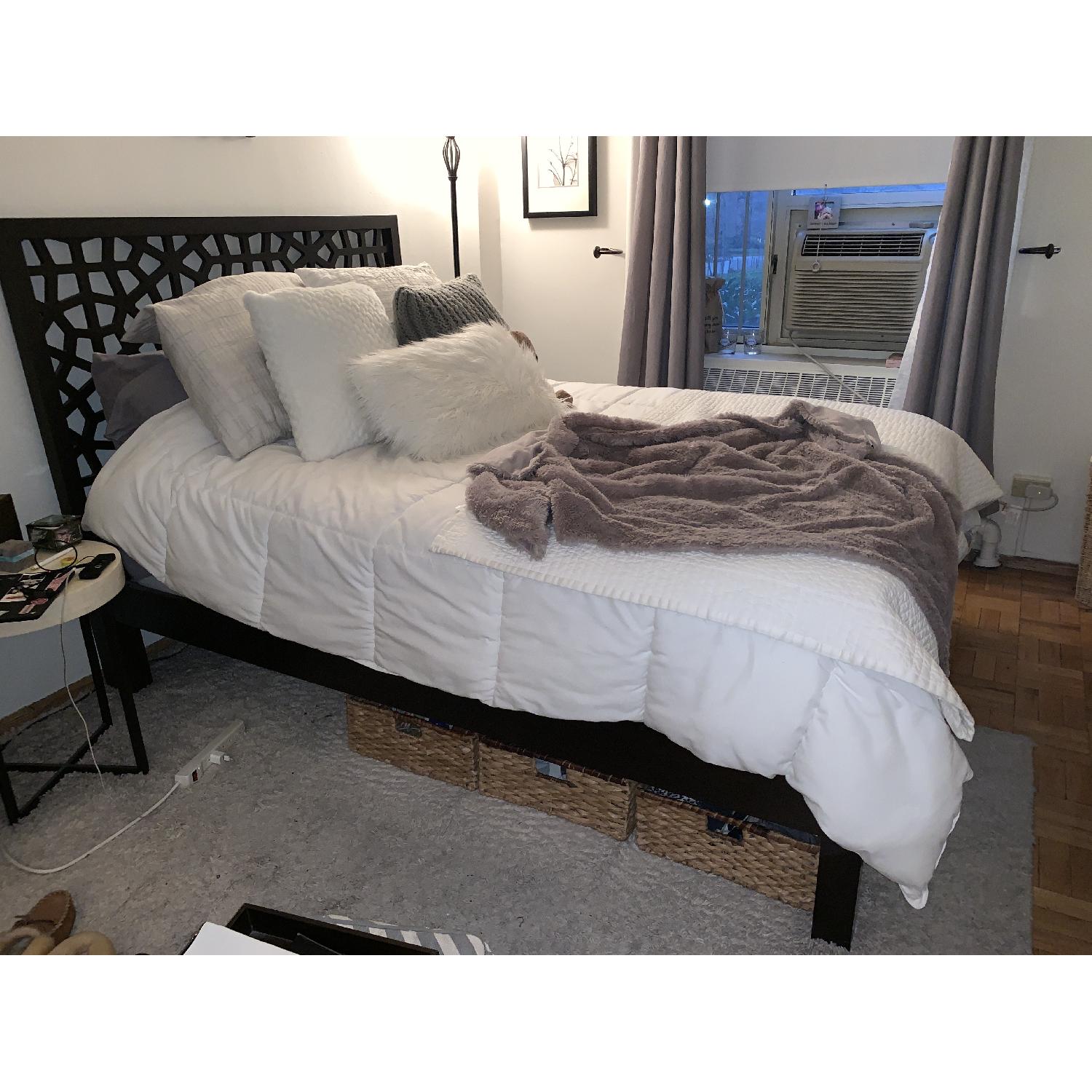 West Elm Queen Bed Frame w/ Morocco Headboard - image-1