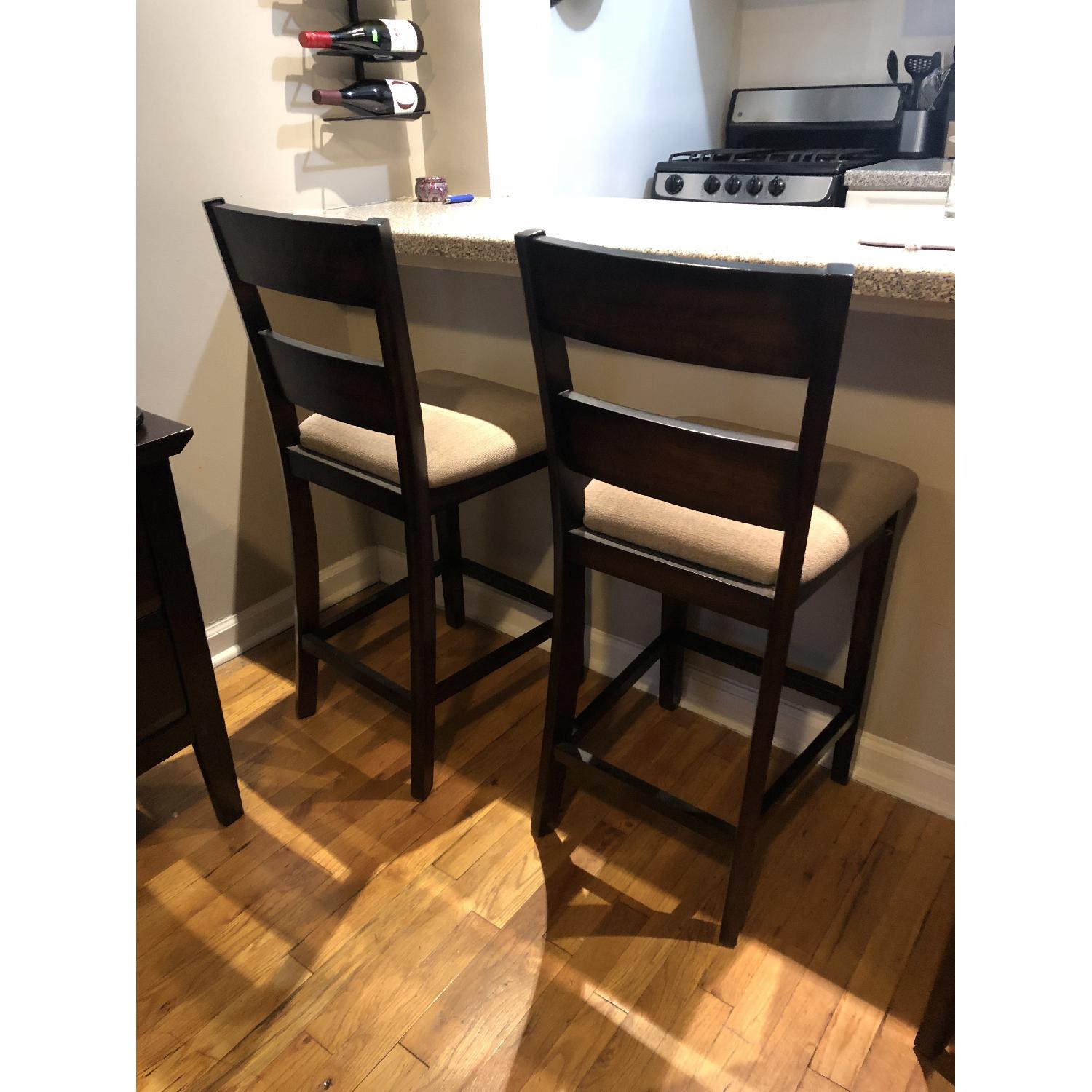 Macy's Wood Upholstered Counter Stools AptDeco
